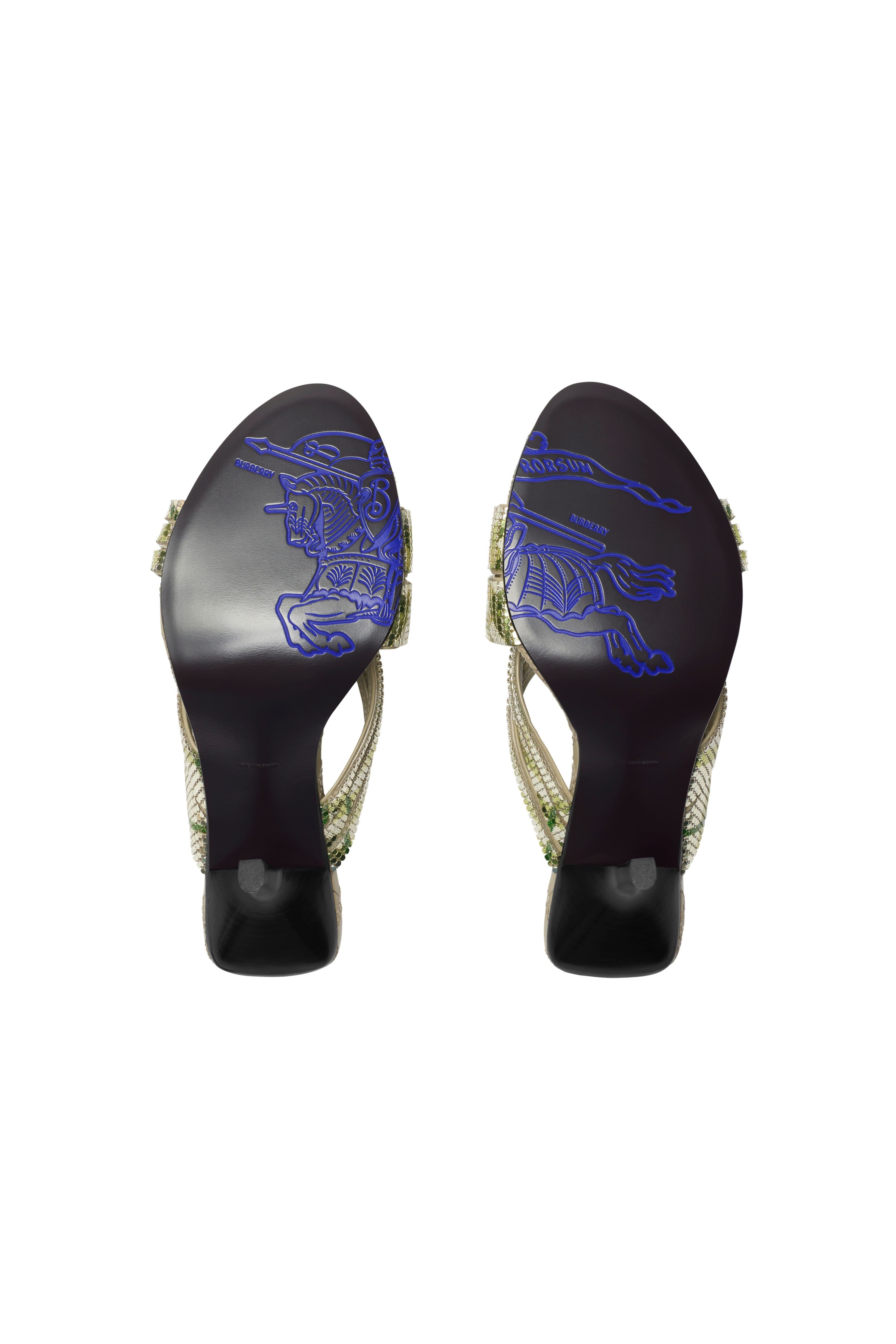 burberry Check Mesh Cabana Maille Mules in Skylark at Nordstrom - 6