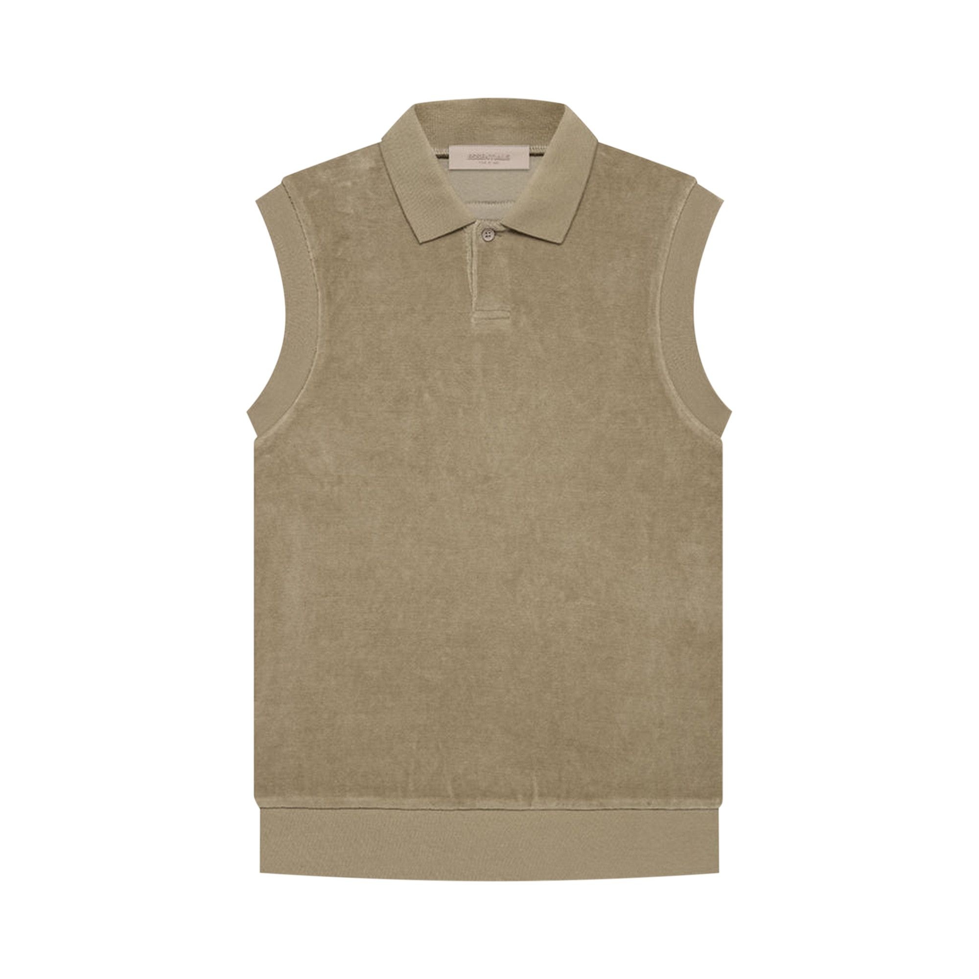 Fear of God Essentials Velour Sleeveless Polo 'Oak' - 1