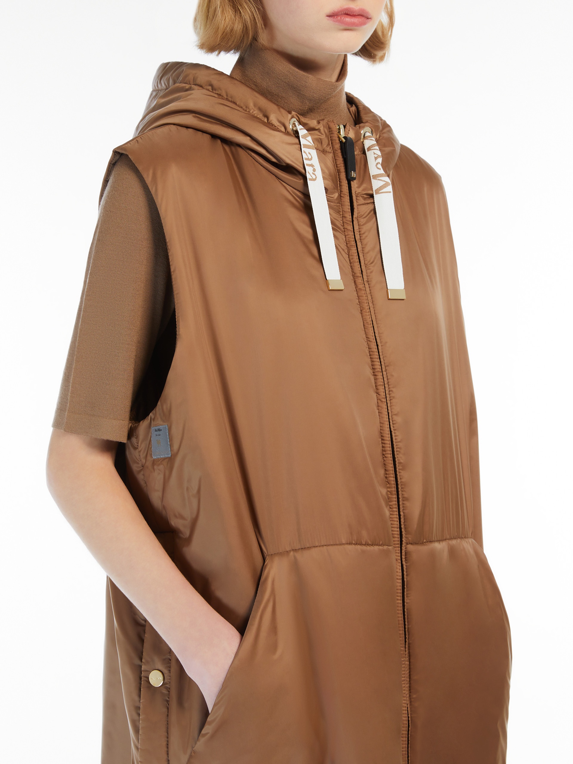 GREENGIL Water-repellent canvas midi gilet - 5