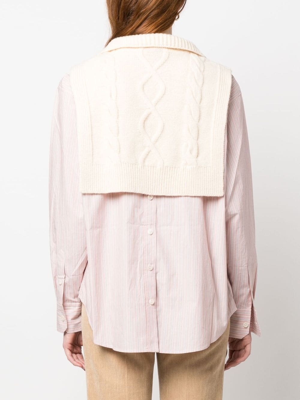 cable-knit cropped collar - 4