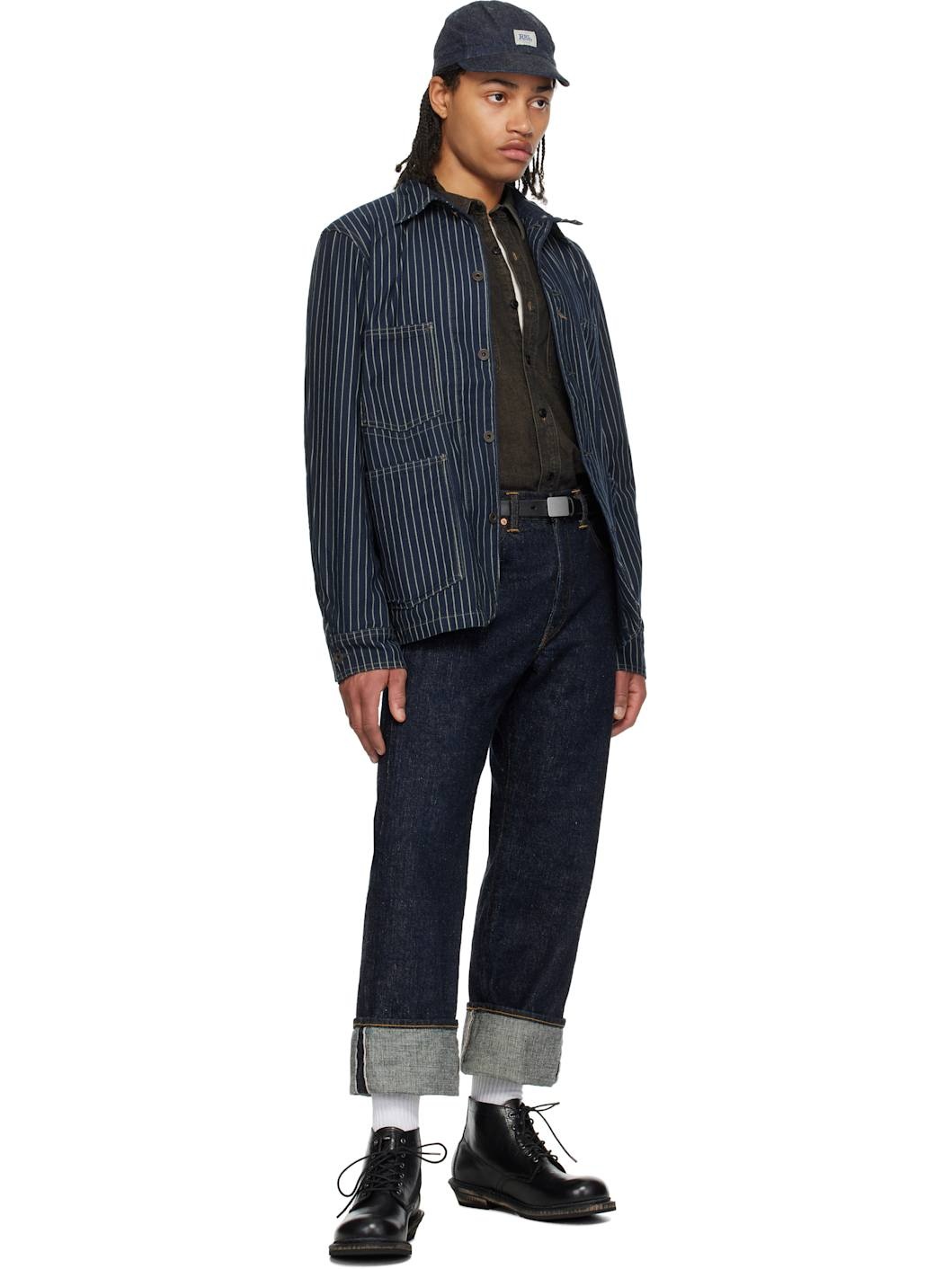 RRL by Ralph Lauren Indigo Dot-Stripe Twill Engineer Coat