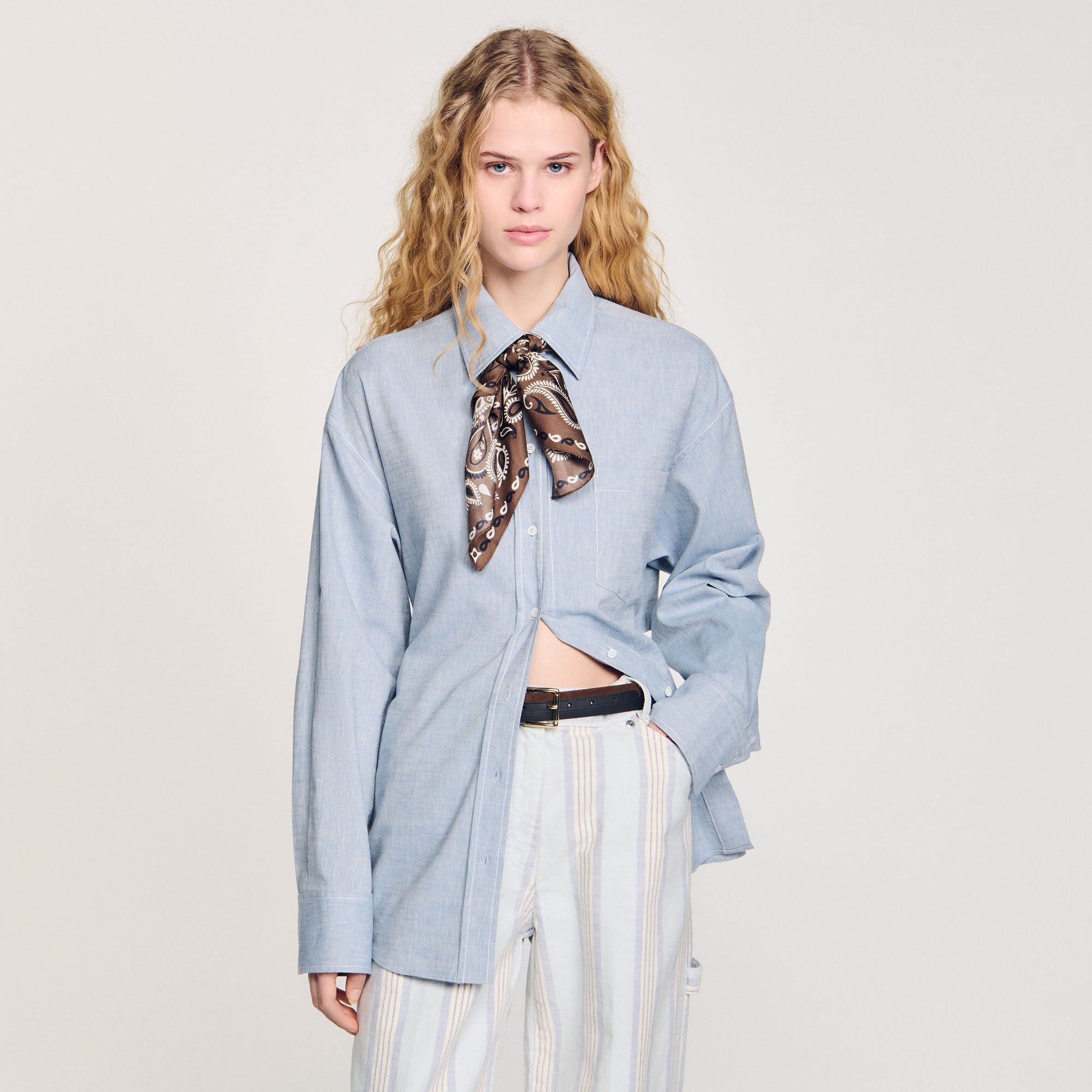 LONG TIE-BACK SHIRT - 4