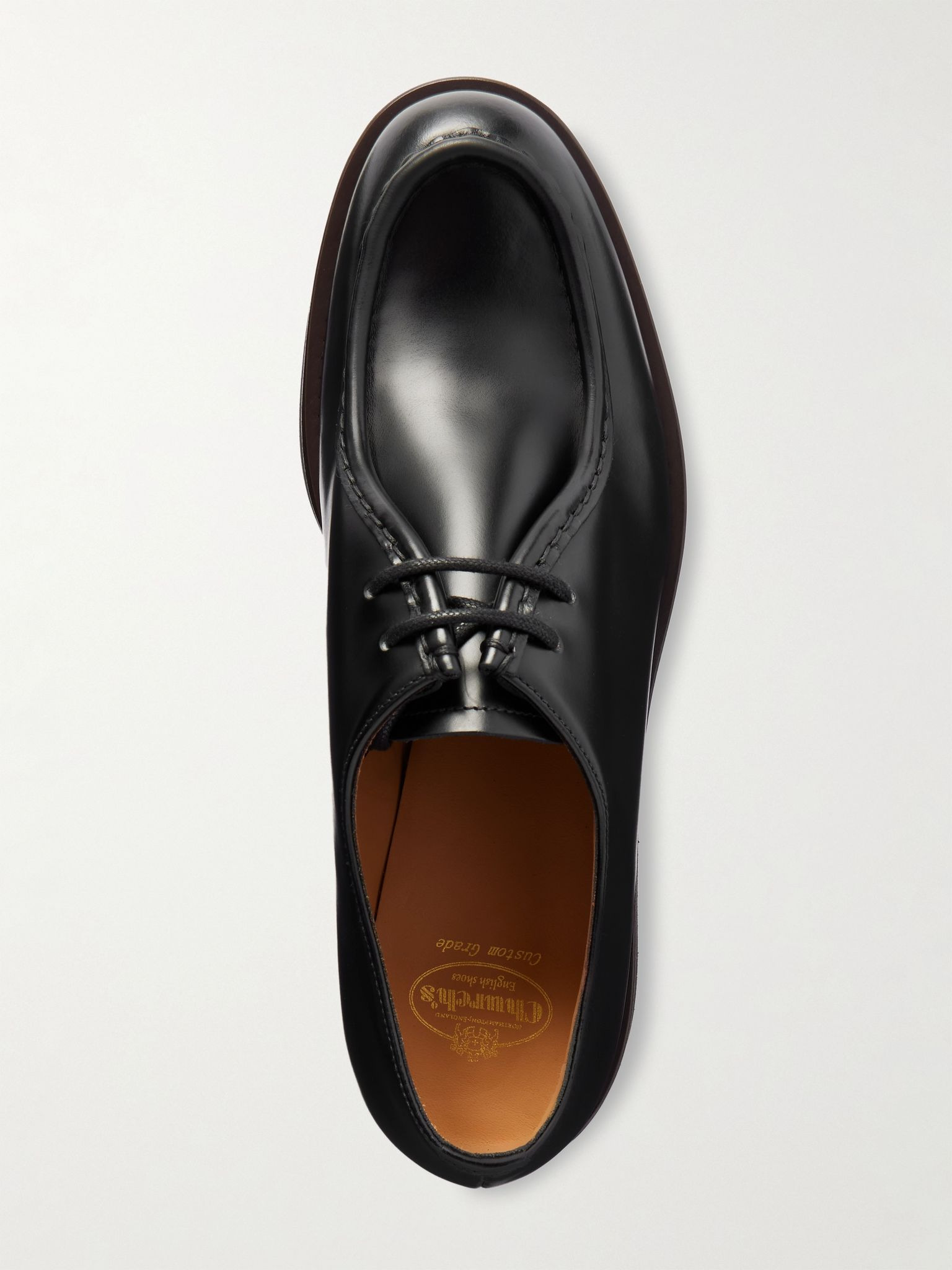 Nelly glossed-leather Derby shoes Black - 5
