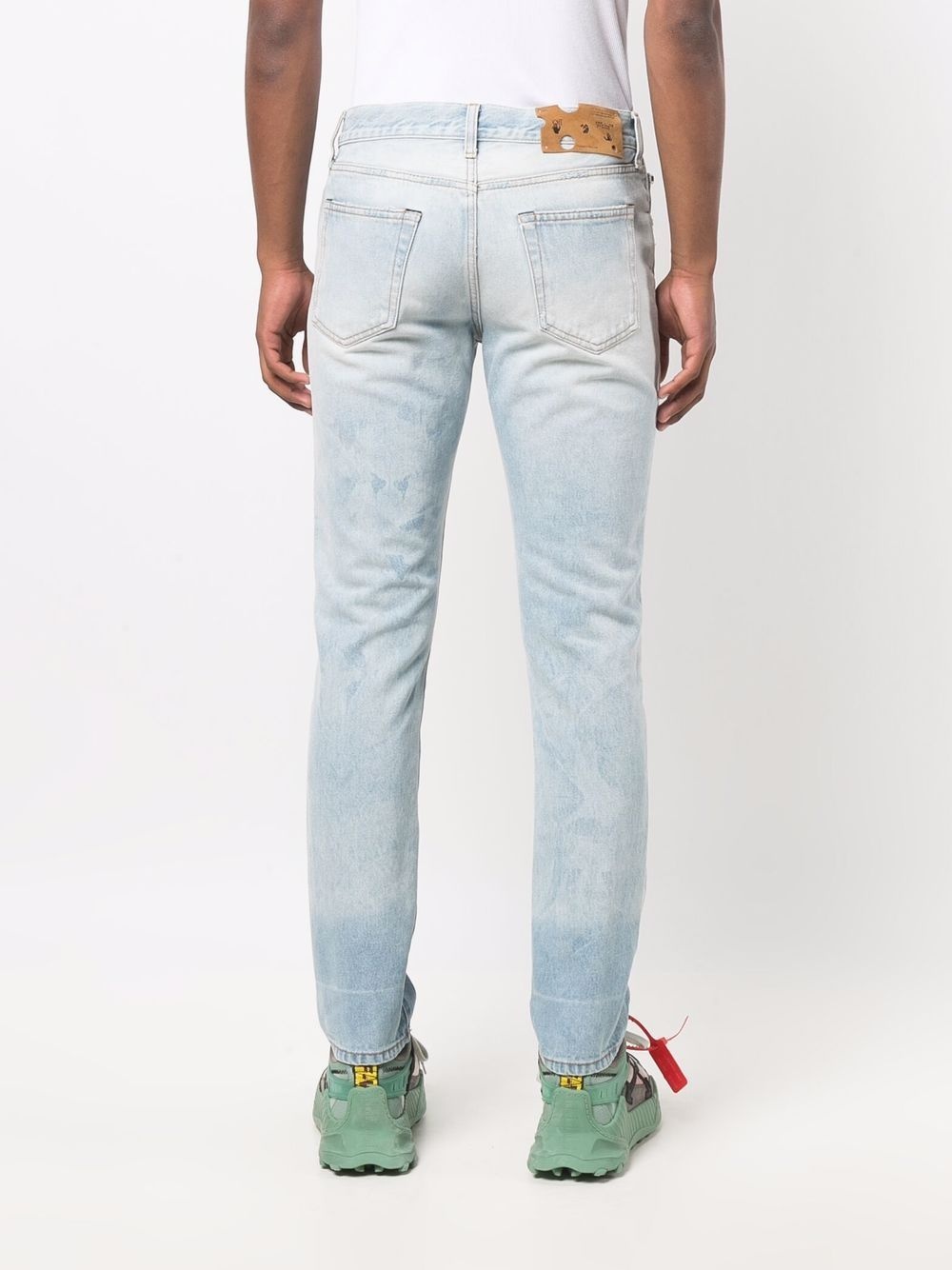 distressed straight-leg jeans - 4