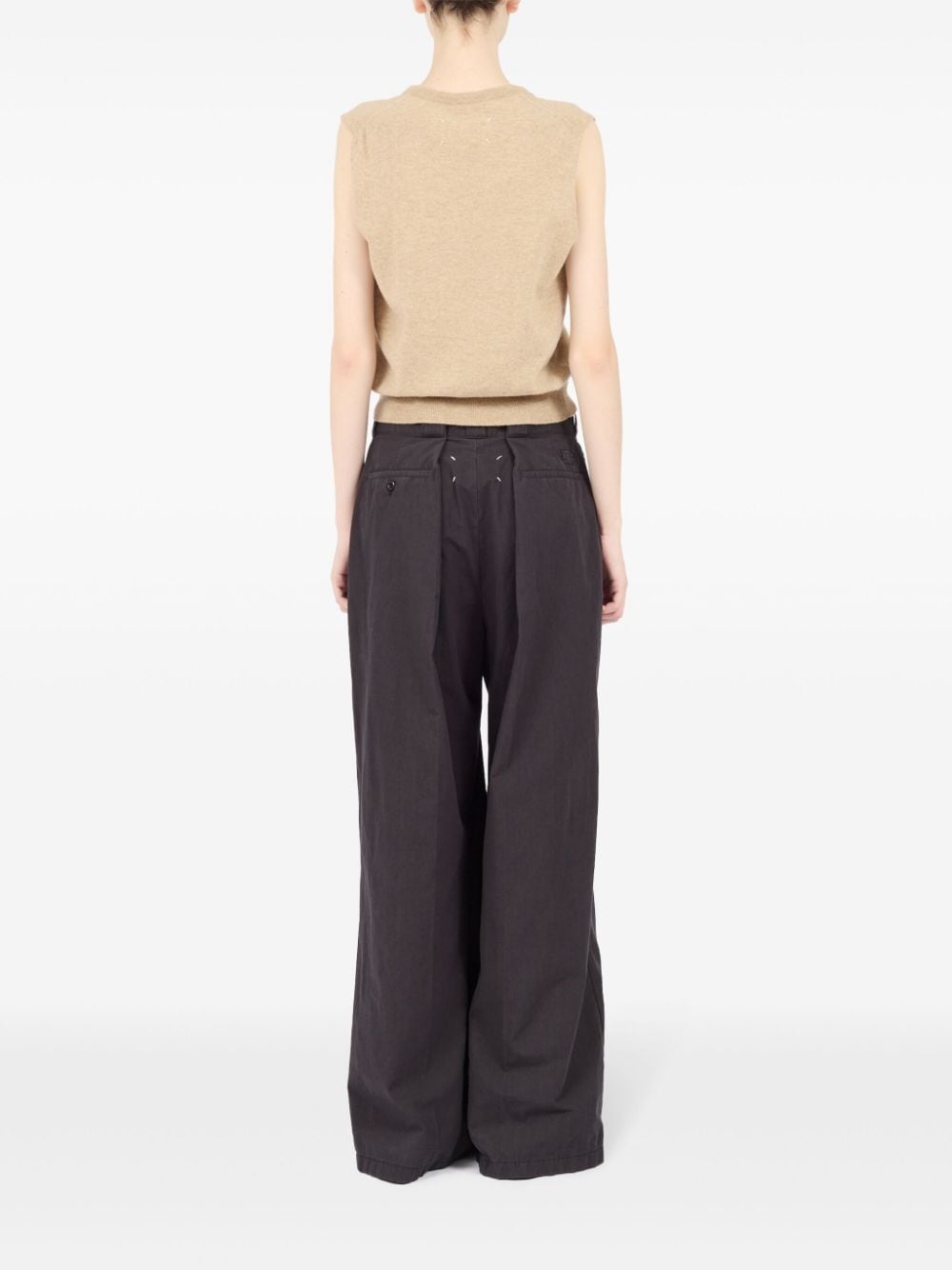 knit V-neck vest - 5