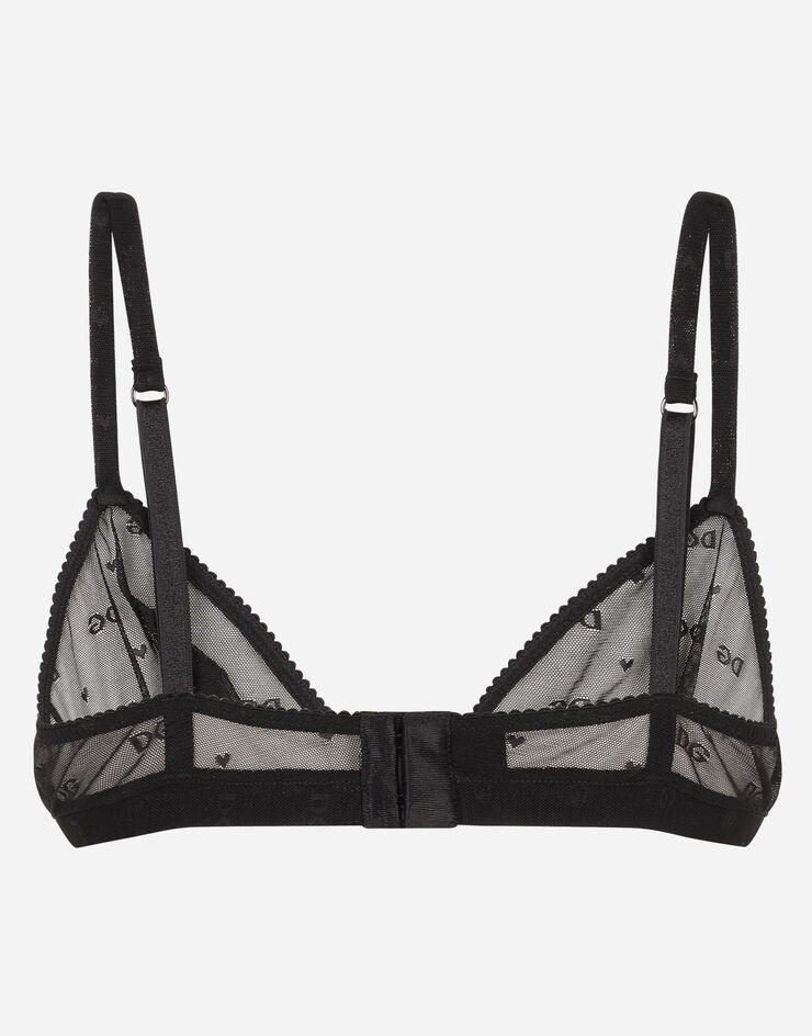 Jacquard tulle triangle bra - 3