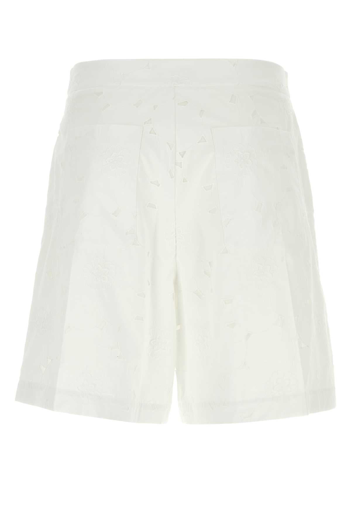 Valentino Garavani Men White Cotton Blend Bermuda Shorts - 2