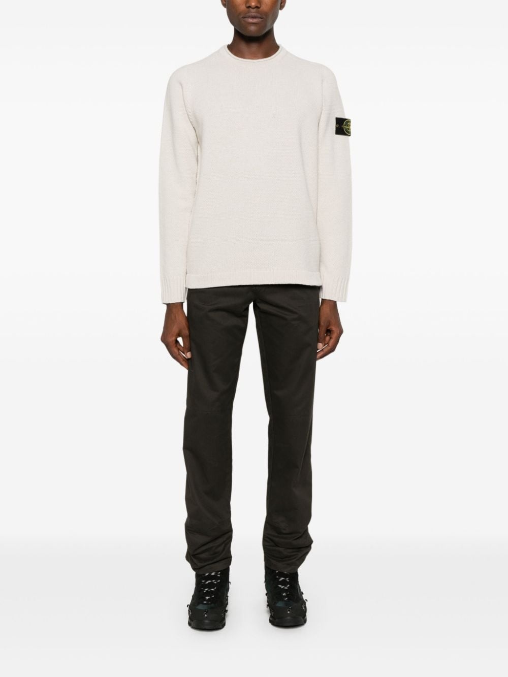 Compass-badge crew-neck jumper - 2