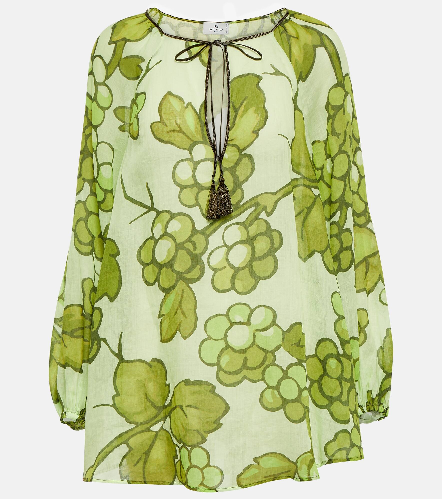 関税込【ETRO】Printed ramie tunic Etro Printed ramie tunic | REVERSIBLE