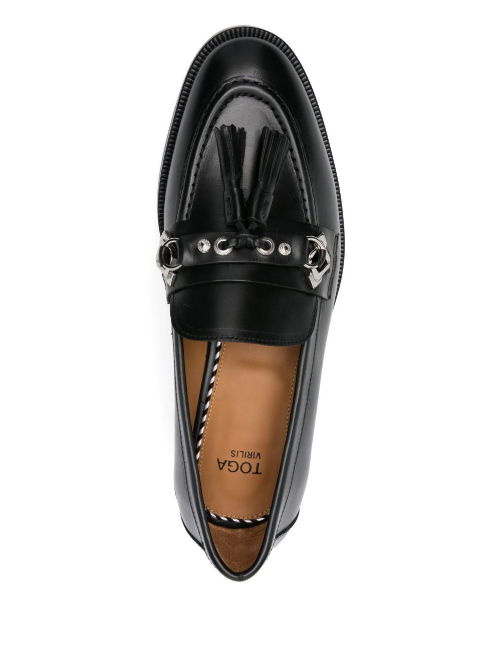 tassel-embellished metal-detail loafers - 4