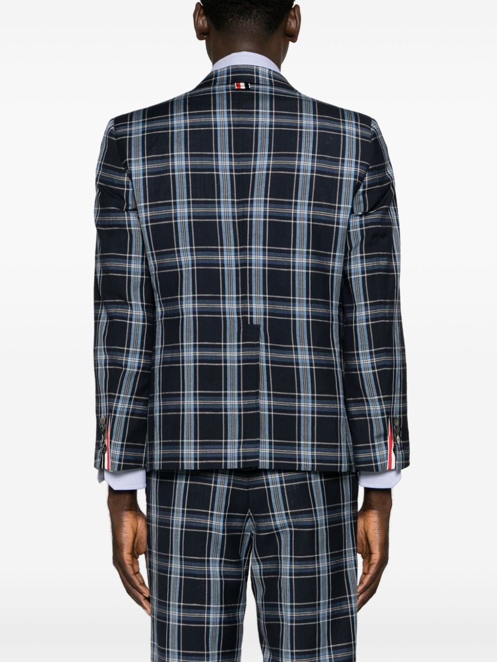 checked virgin wool blend blazer - 4