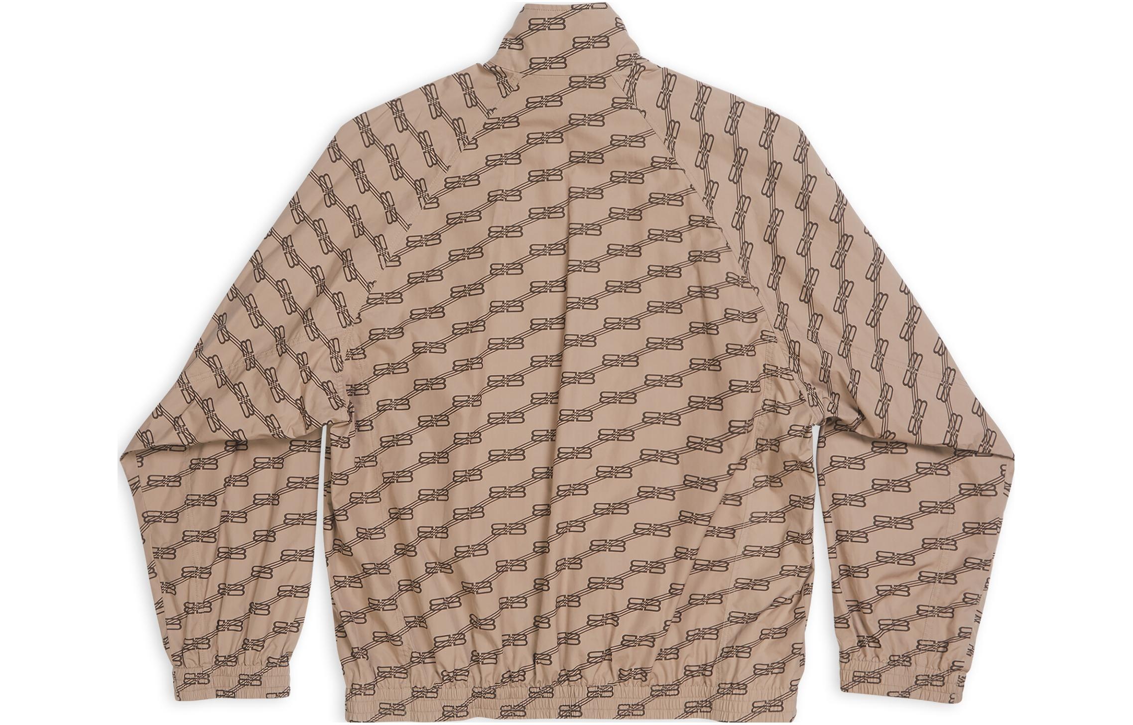 Balenciaga BB Monogram Tracksuit Jacket Regular Fit 'Beige Brown' 704495TML369378 - 2