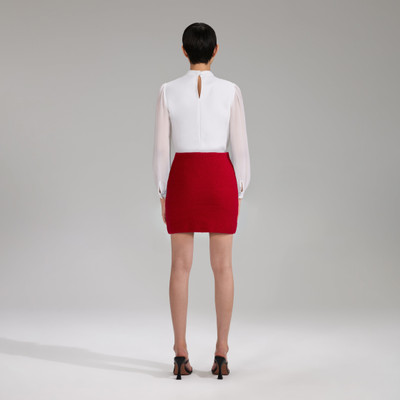 self-portrait Red Melange Knit Diamante Mini Skirt outlook