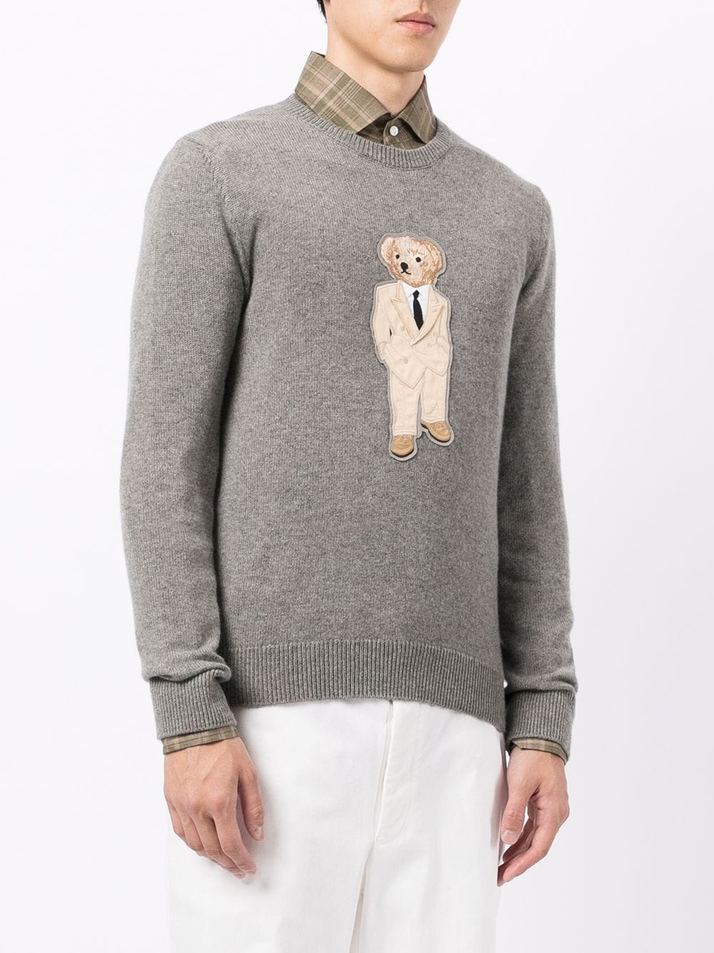 bear-motif cashmere jumper - 3