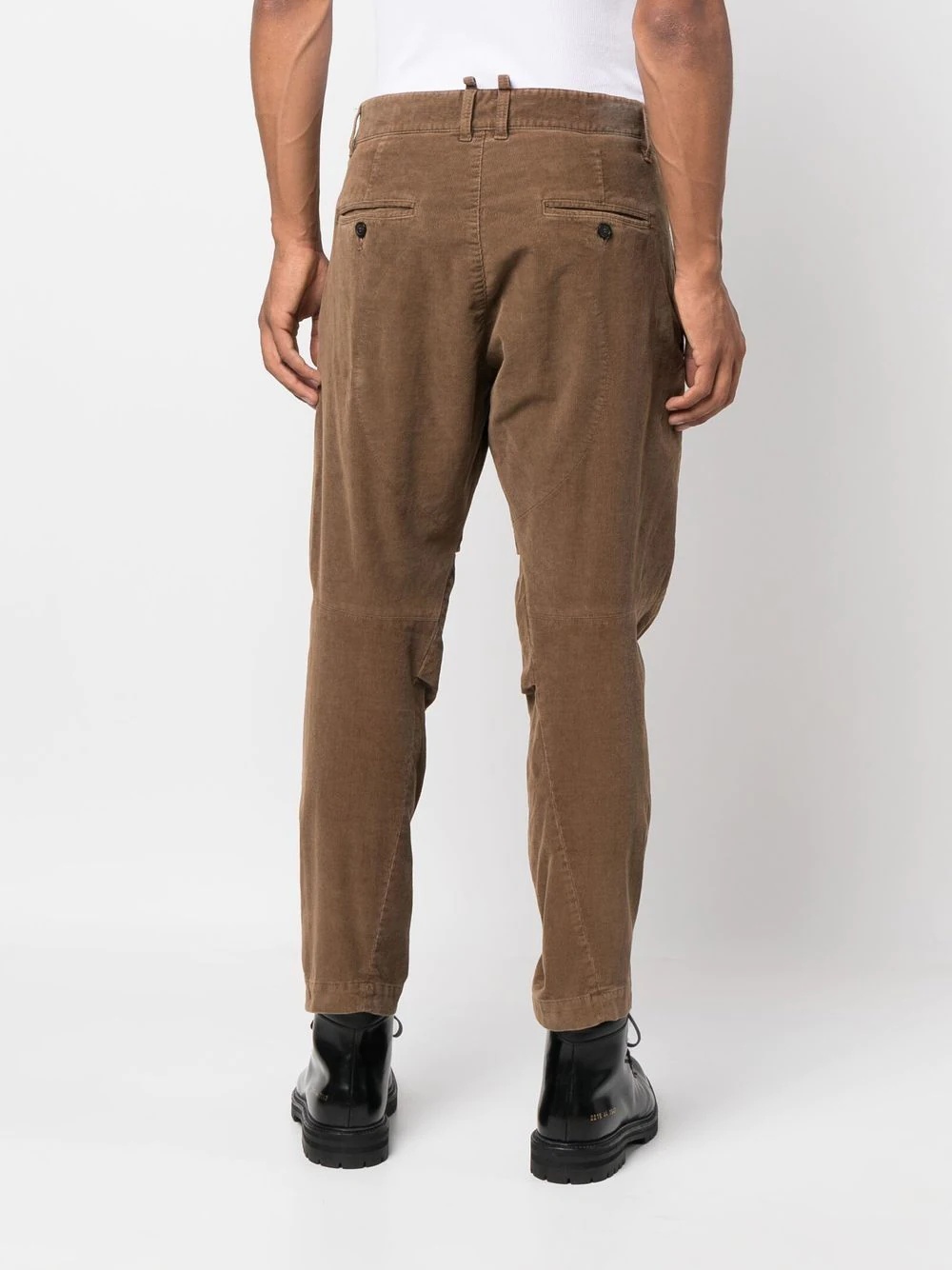 corduroy logo-print trousers - 4