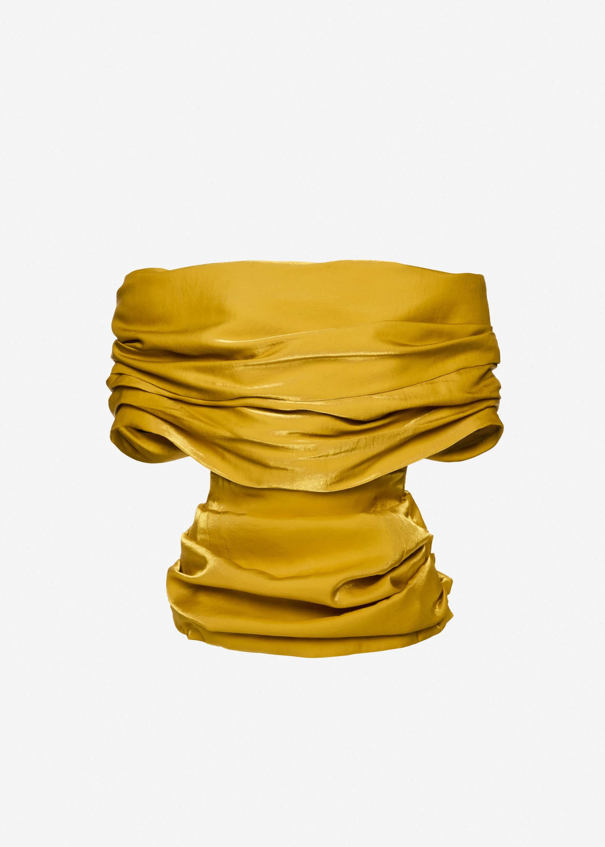 Draped satin blouse in gold - 1
