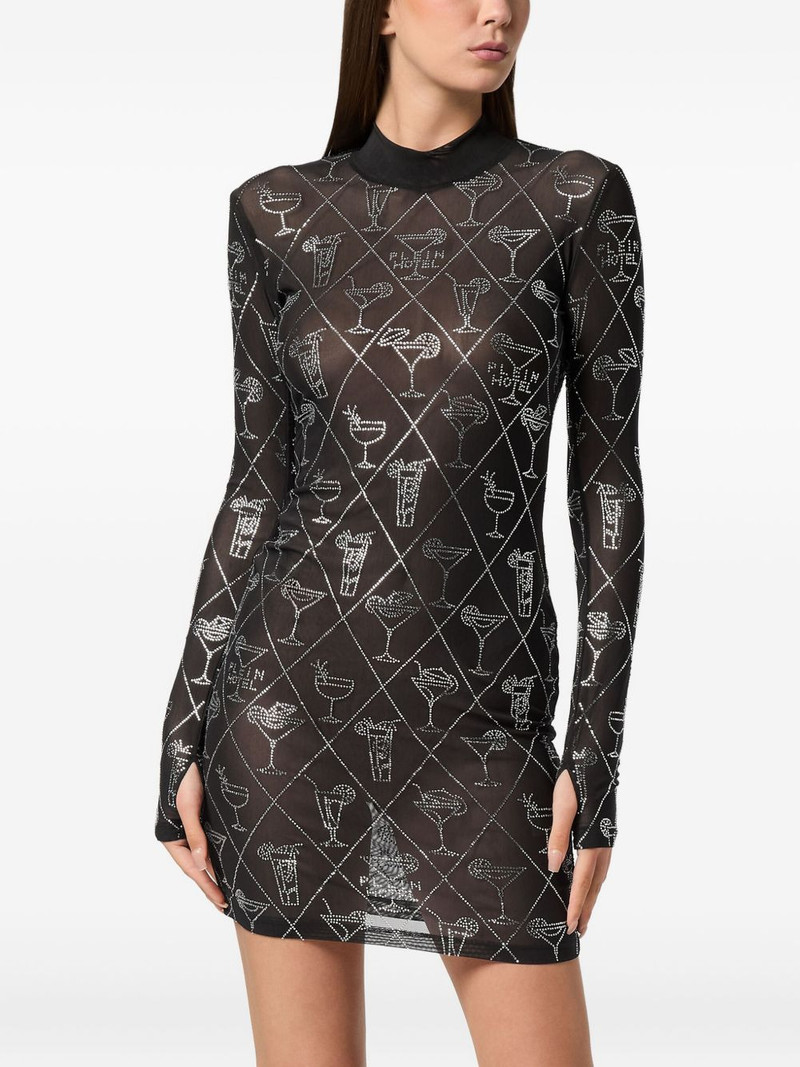 PHILIPP PLEIN crystal-embellished mini dress outlook