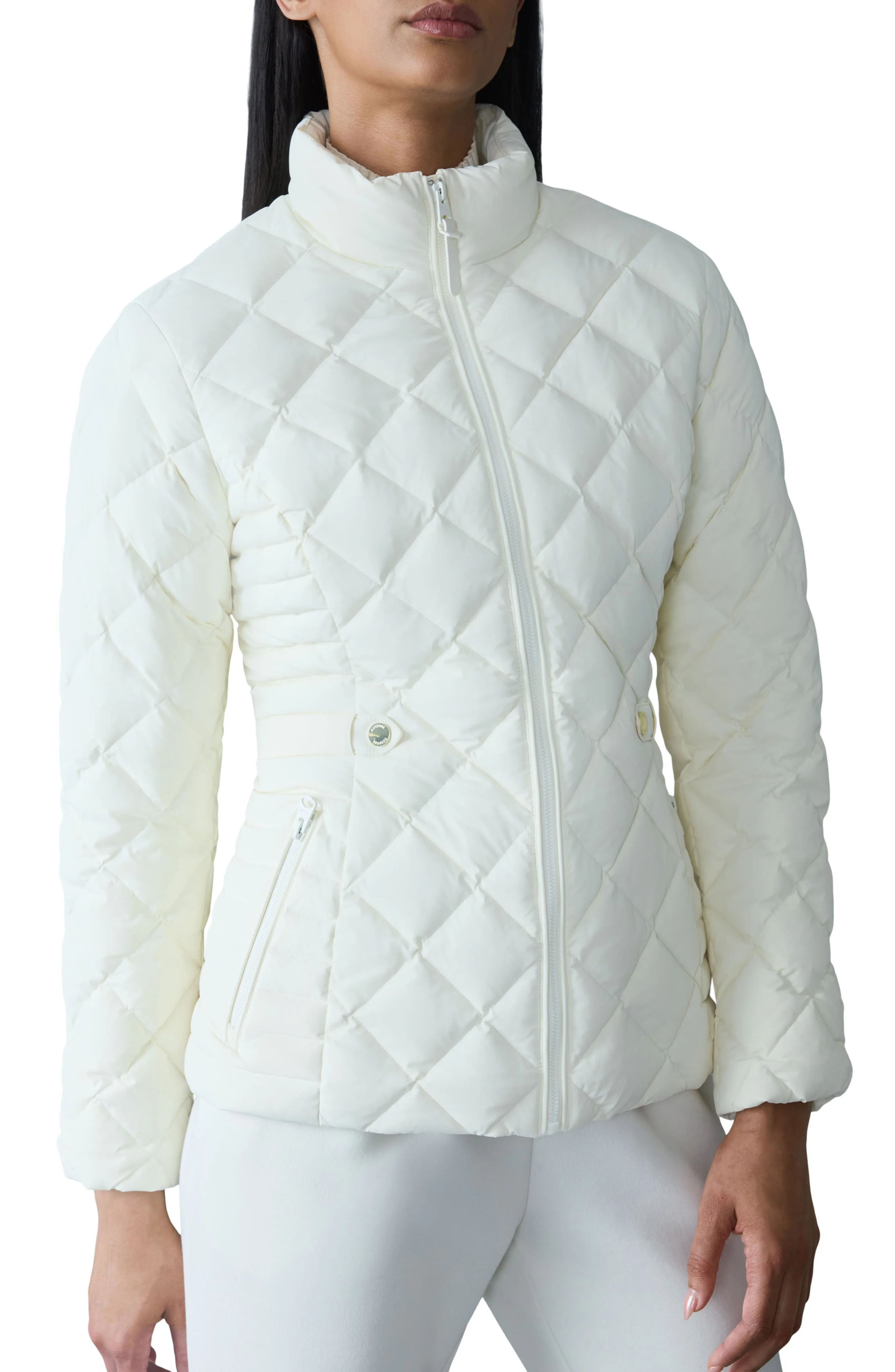 Mackage VIK Diamond Quilted Recycled Down Jacket in Cream at Nordstrom - 1