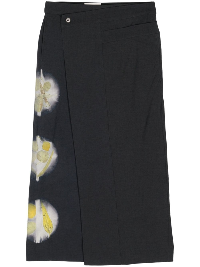 abstract-print wool midi skirt 1