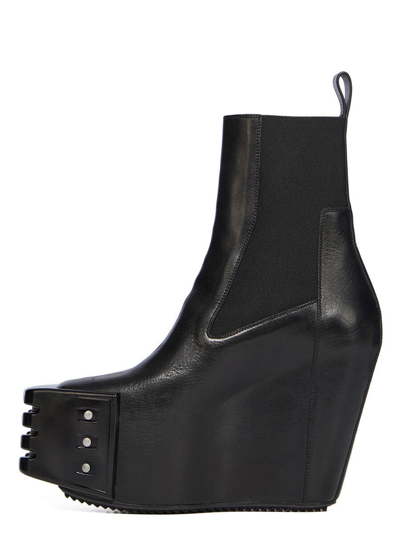 Rick Owens Black Temple Grilled Wedge Beatle Chelsea Boots outlook