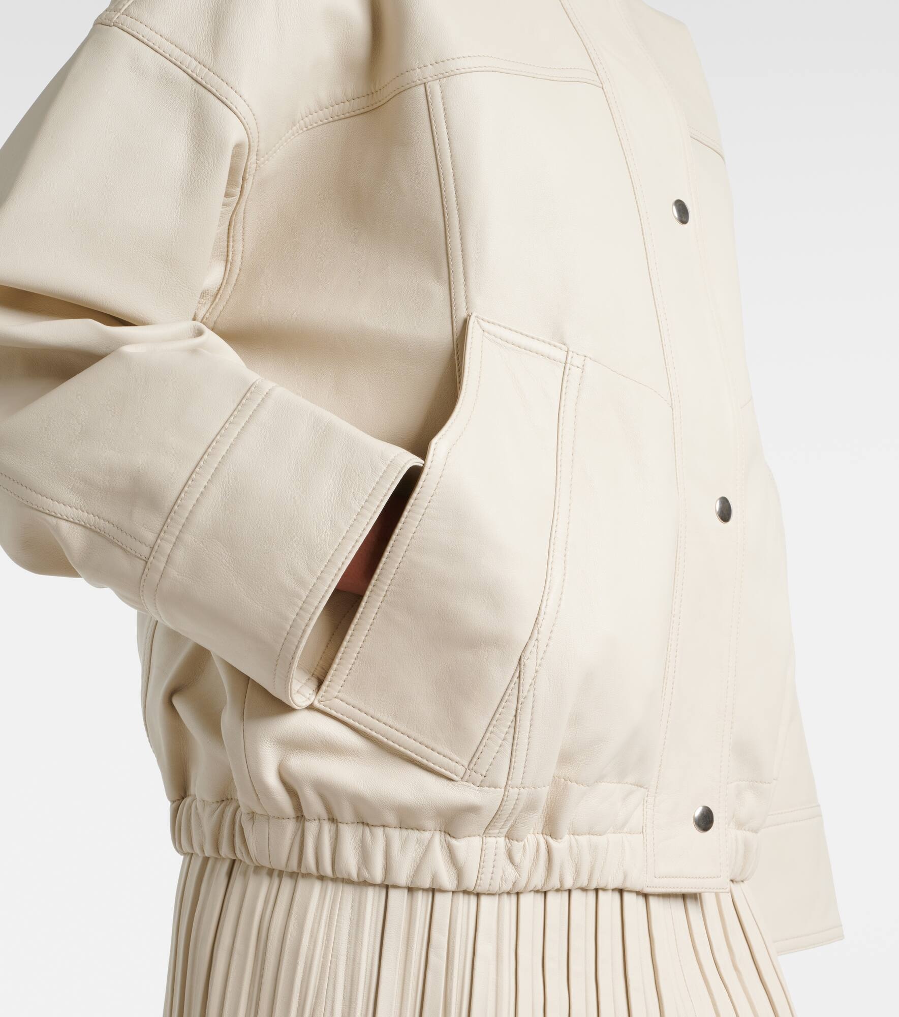 Leather bomber jacket - 5