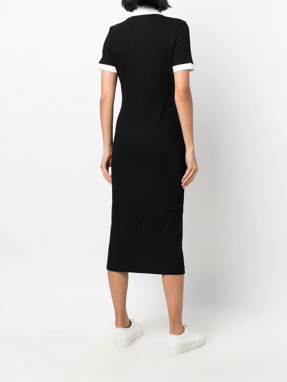 ribbed-knit polo dress - 4