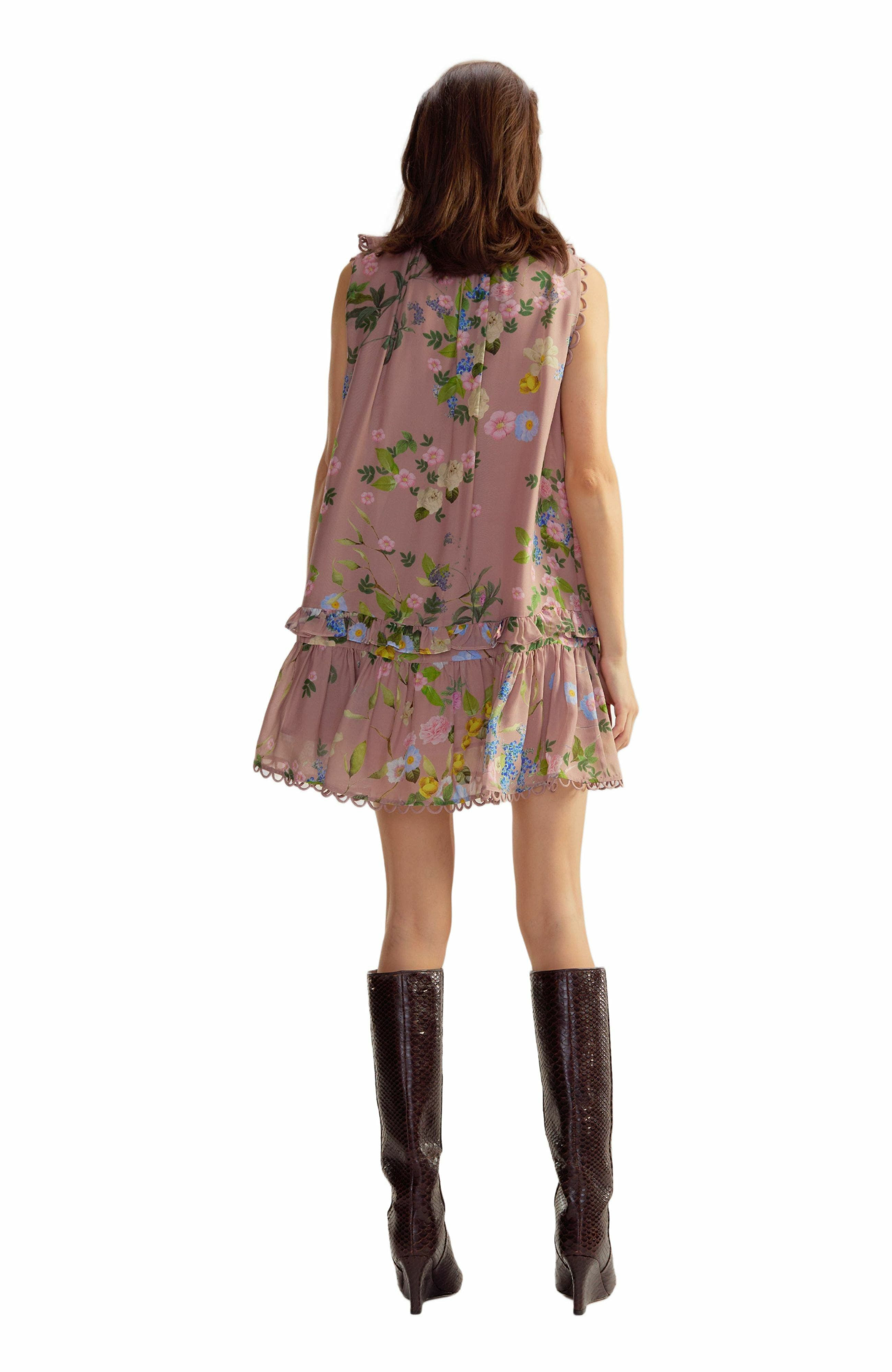Cynthia Rowley Lilie Silk Dress in Mauve Floral at Nordstrom - 3