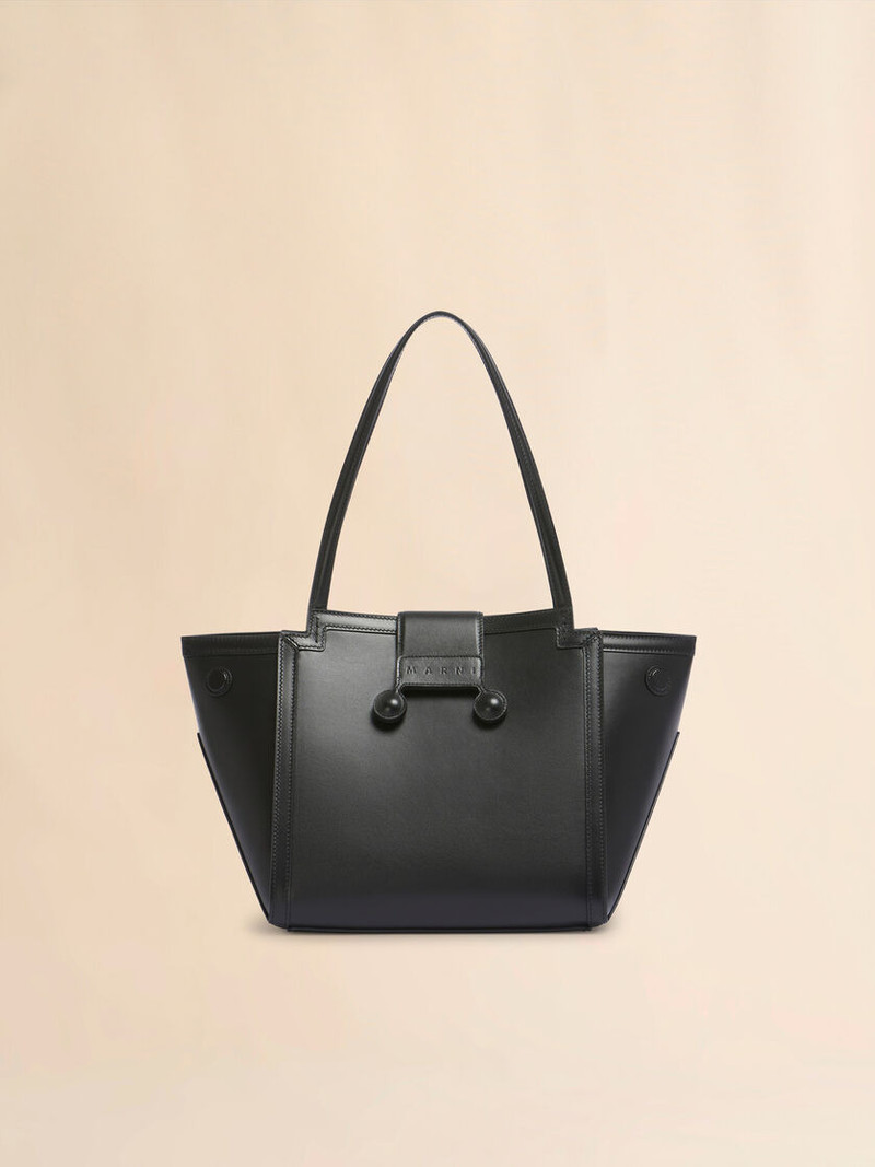 BLACK LEATHER MINI RIVIERA BAG 1