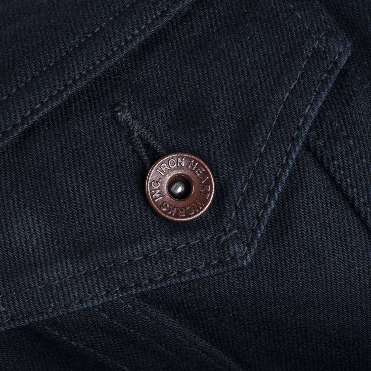 IHJ-132-BLK 14oz Selvedge Modified Type III Jacket - Superblack - 11