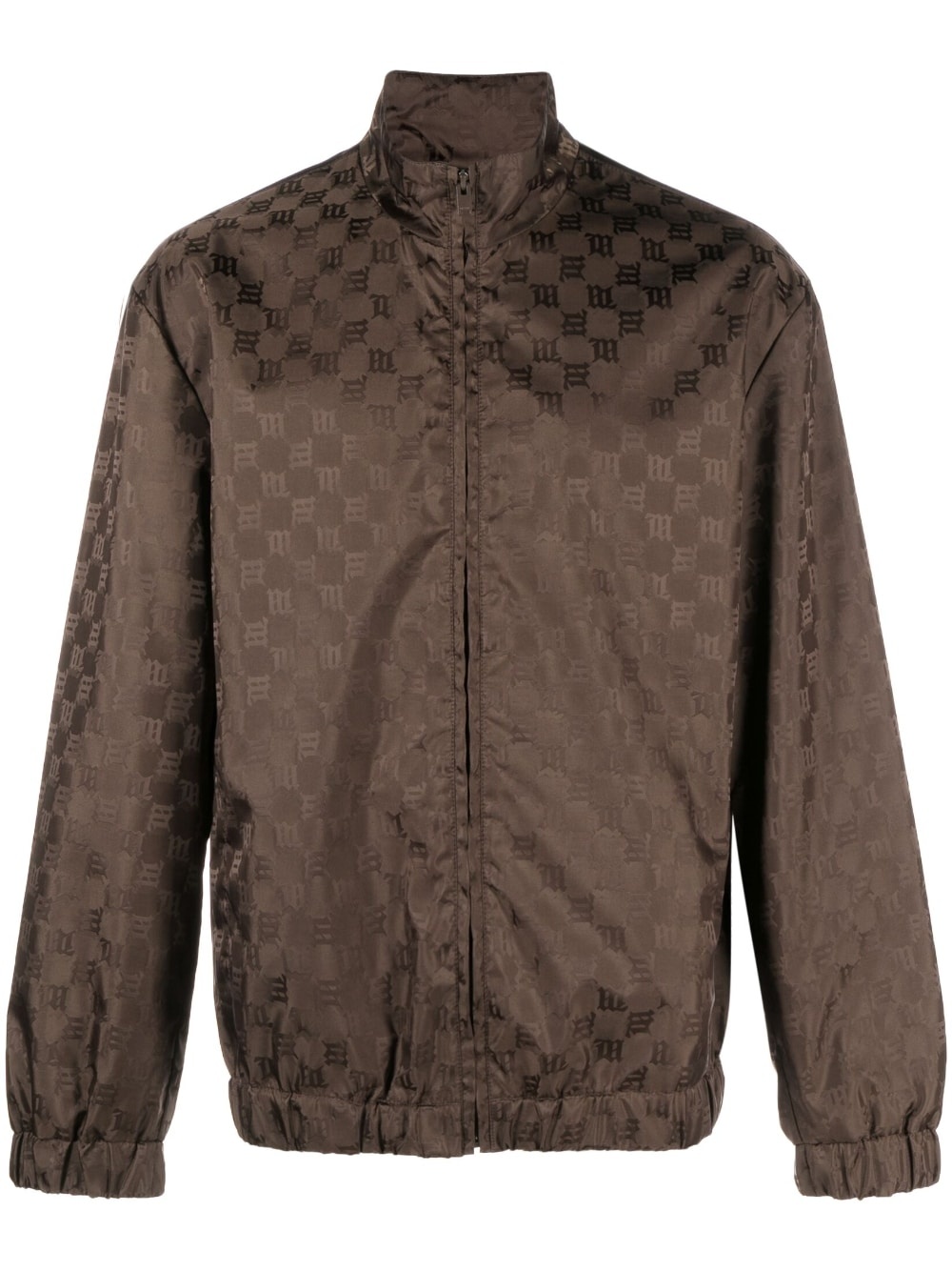 monogram-print zip-up jacket - 1