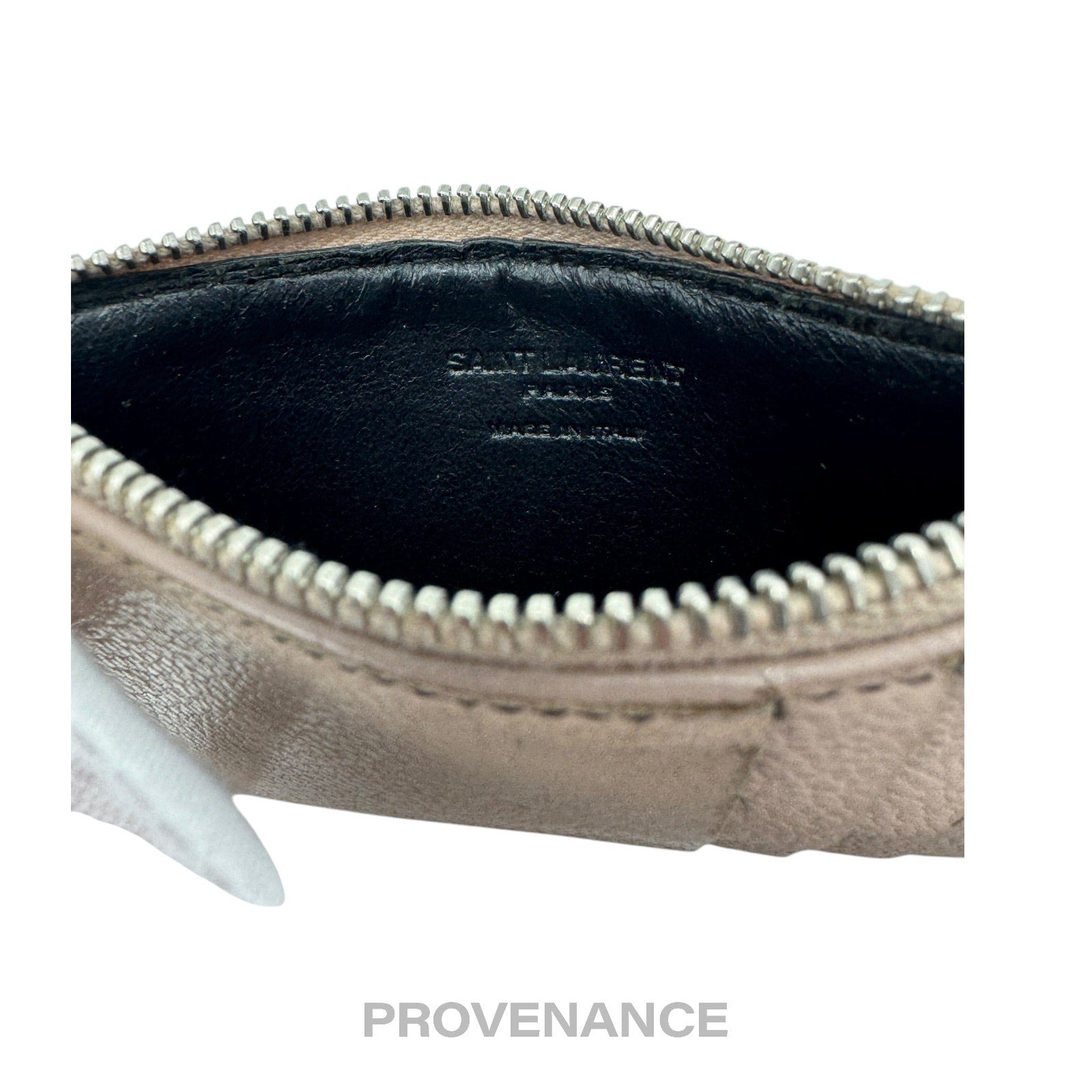 Saint Laurent Paris SLP Fragment Zip Card Wallet - Powder Pink - 9
