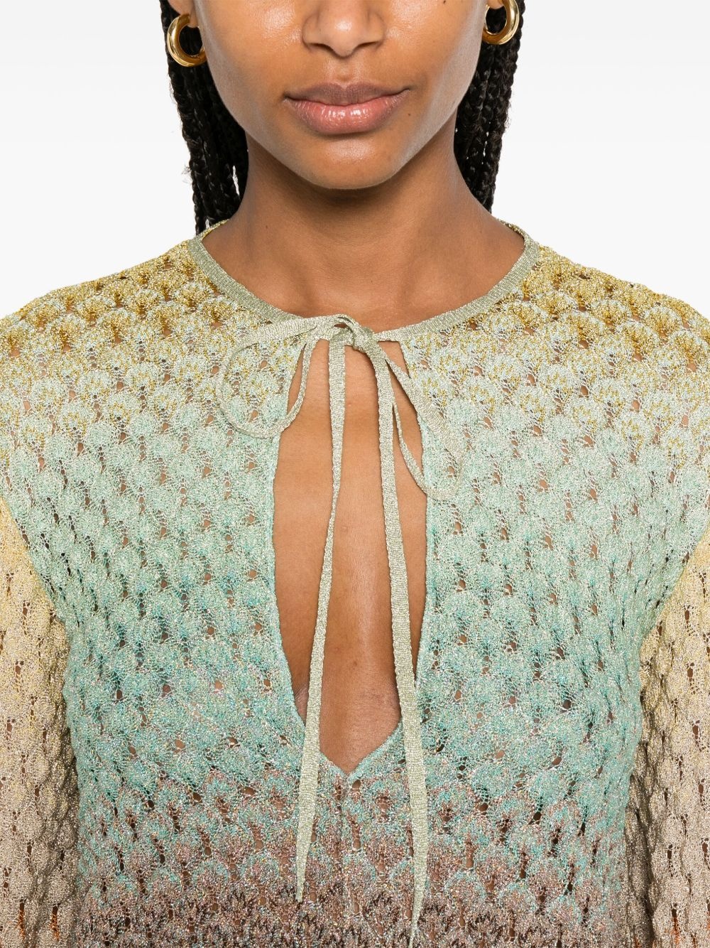 dégradé V-neck blouse - 5