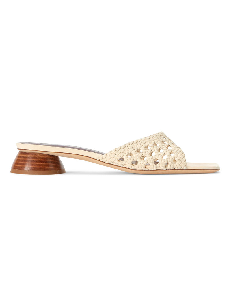 Women's Simone Crochet 35MM Leather Sandals - Cream 1