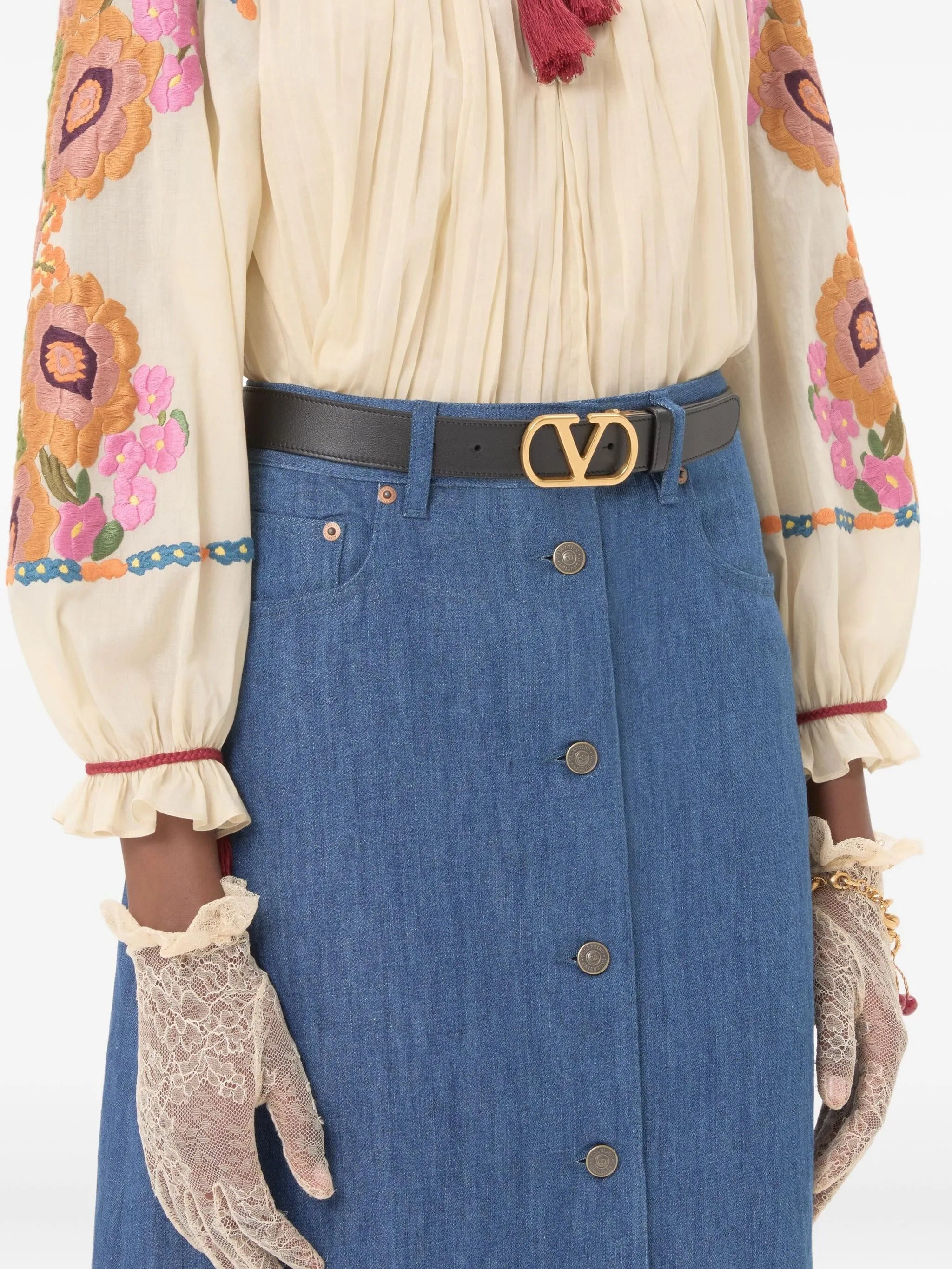 VLogo Signature leather belt - 5