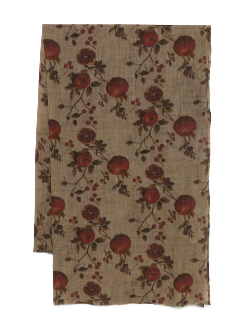 pomegranate-print wool scarf - 1