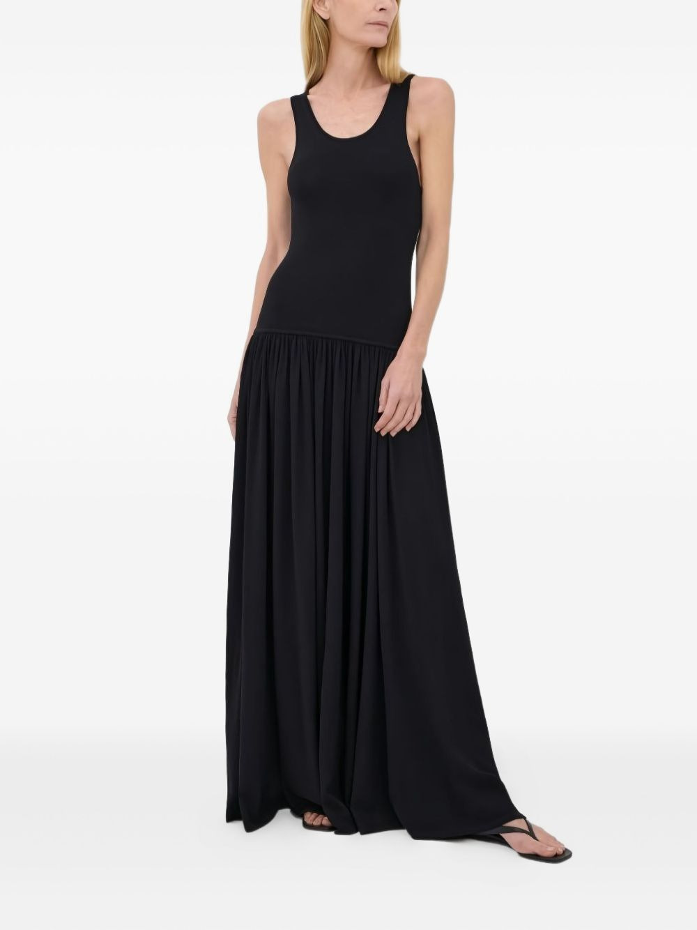 sleeveless gathered dress - 2