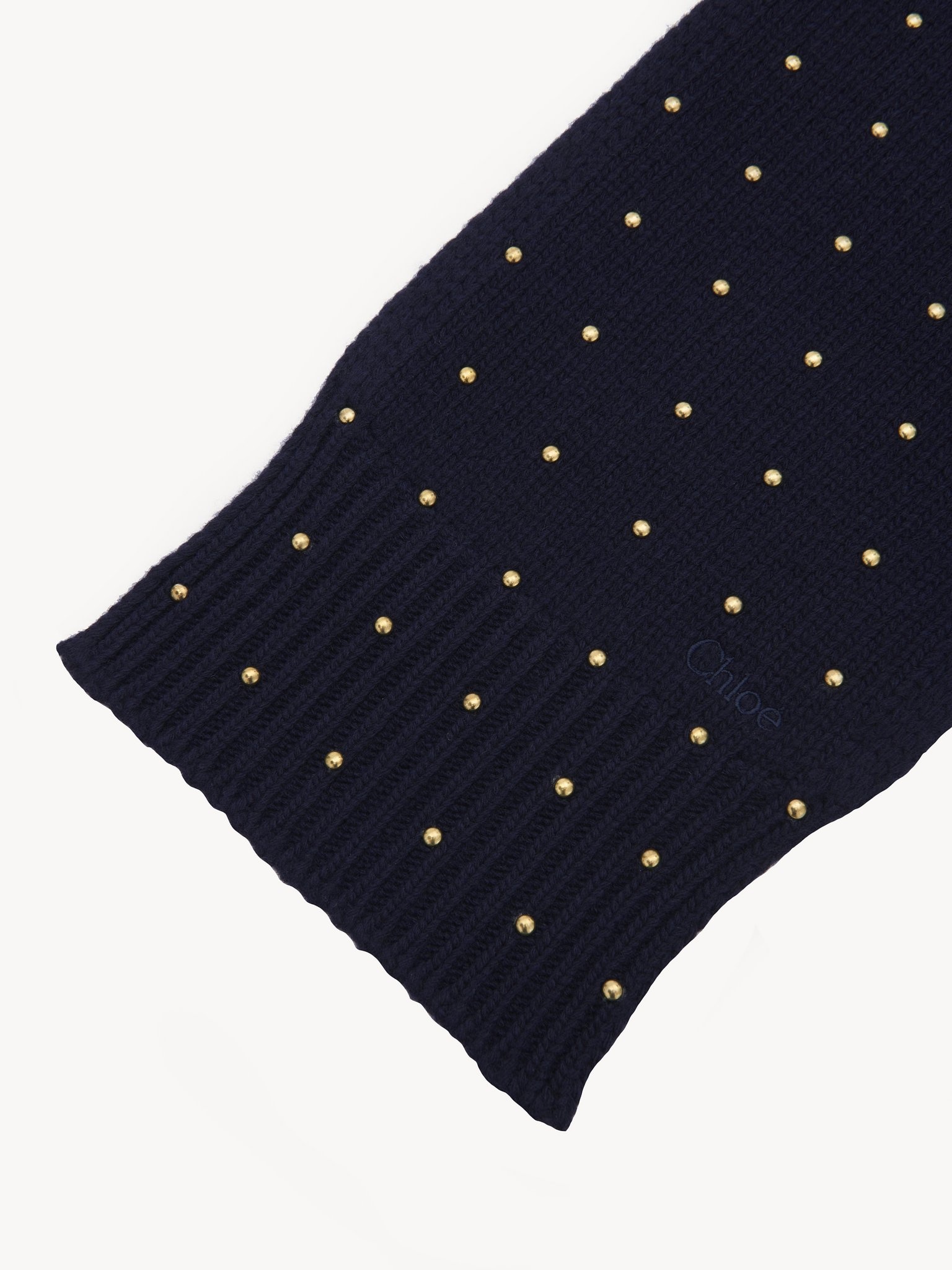 THE CHLOÉ CABOCHON KNIT SCARF IN WOOL & CASHMERE - 3