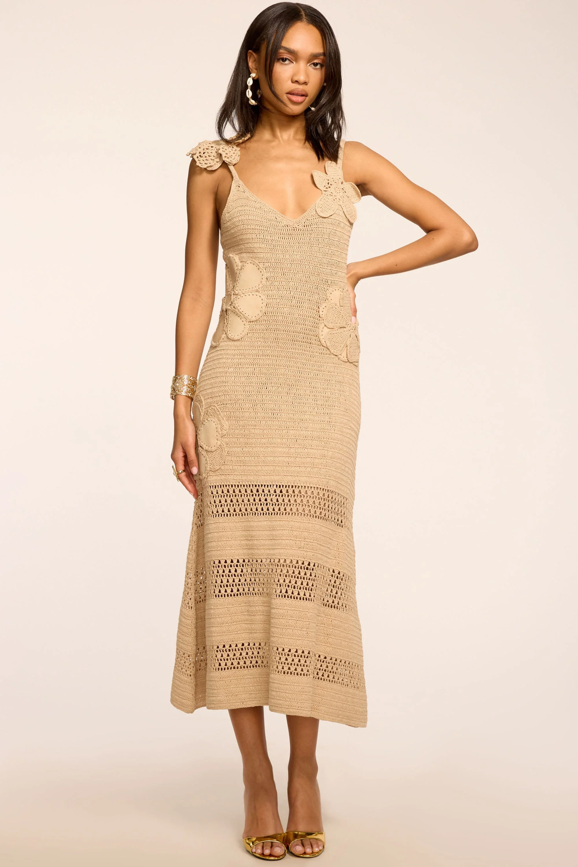 Camille Crochet Knit Midi Dress - 1