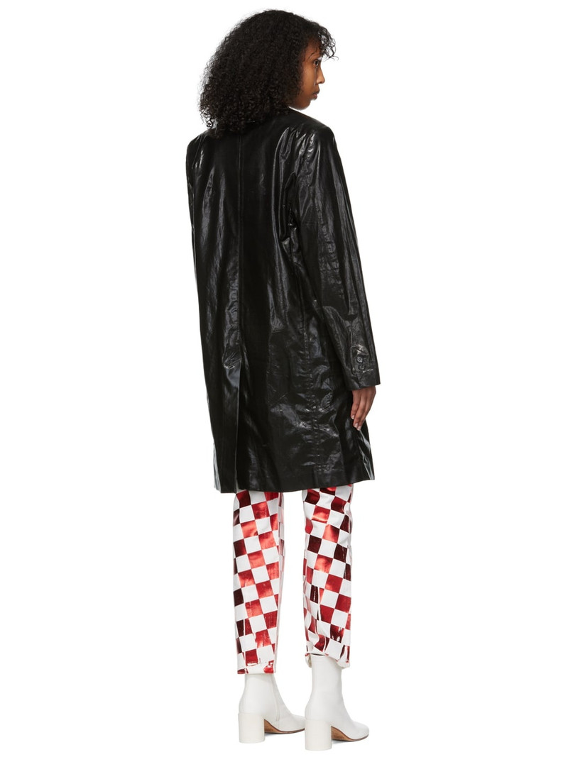 Black Faux-Leather Coat 3