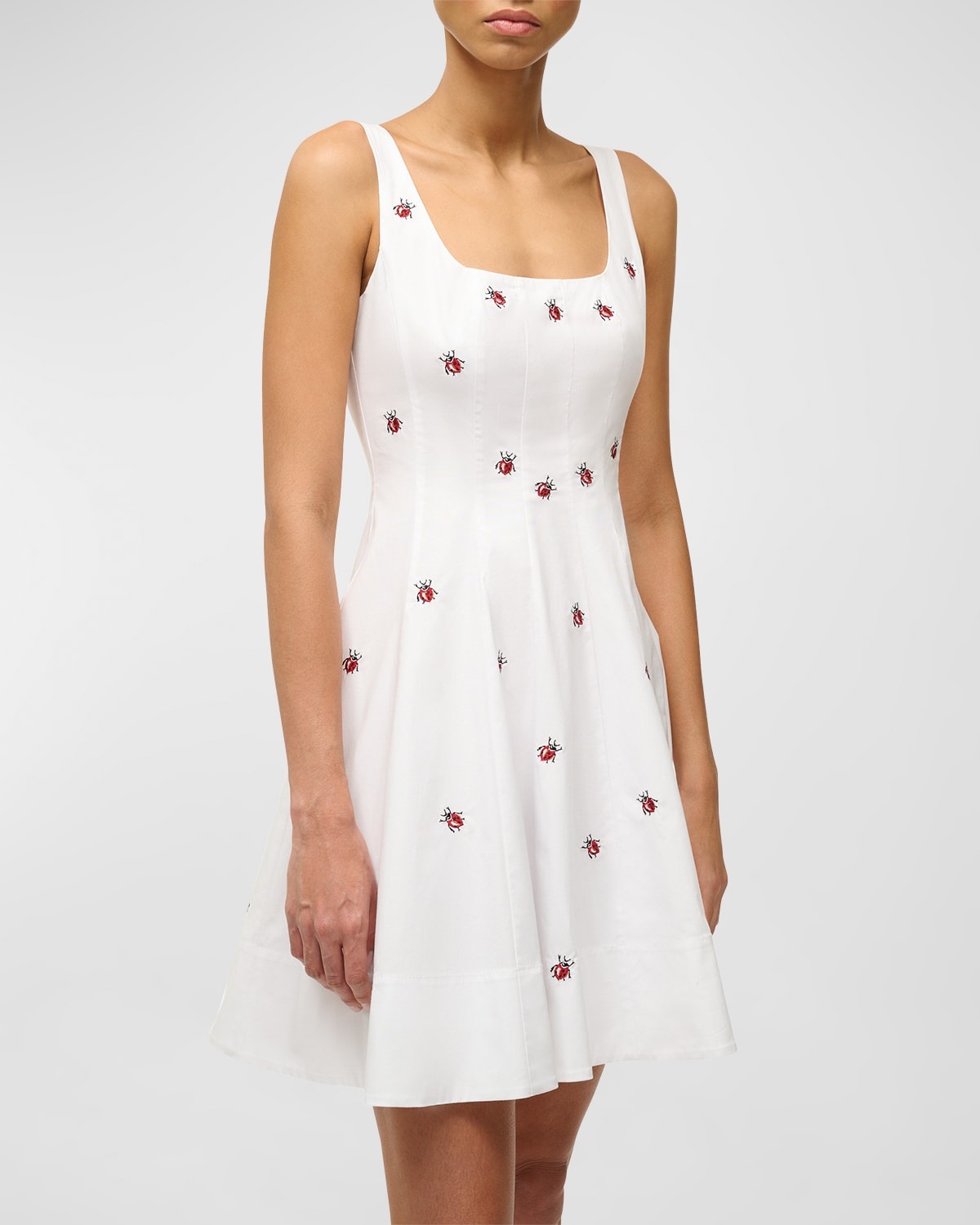 Wells Ladybug Print Cotton Poplin Sleeveless Mini Dress - 2