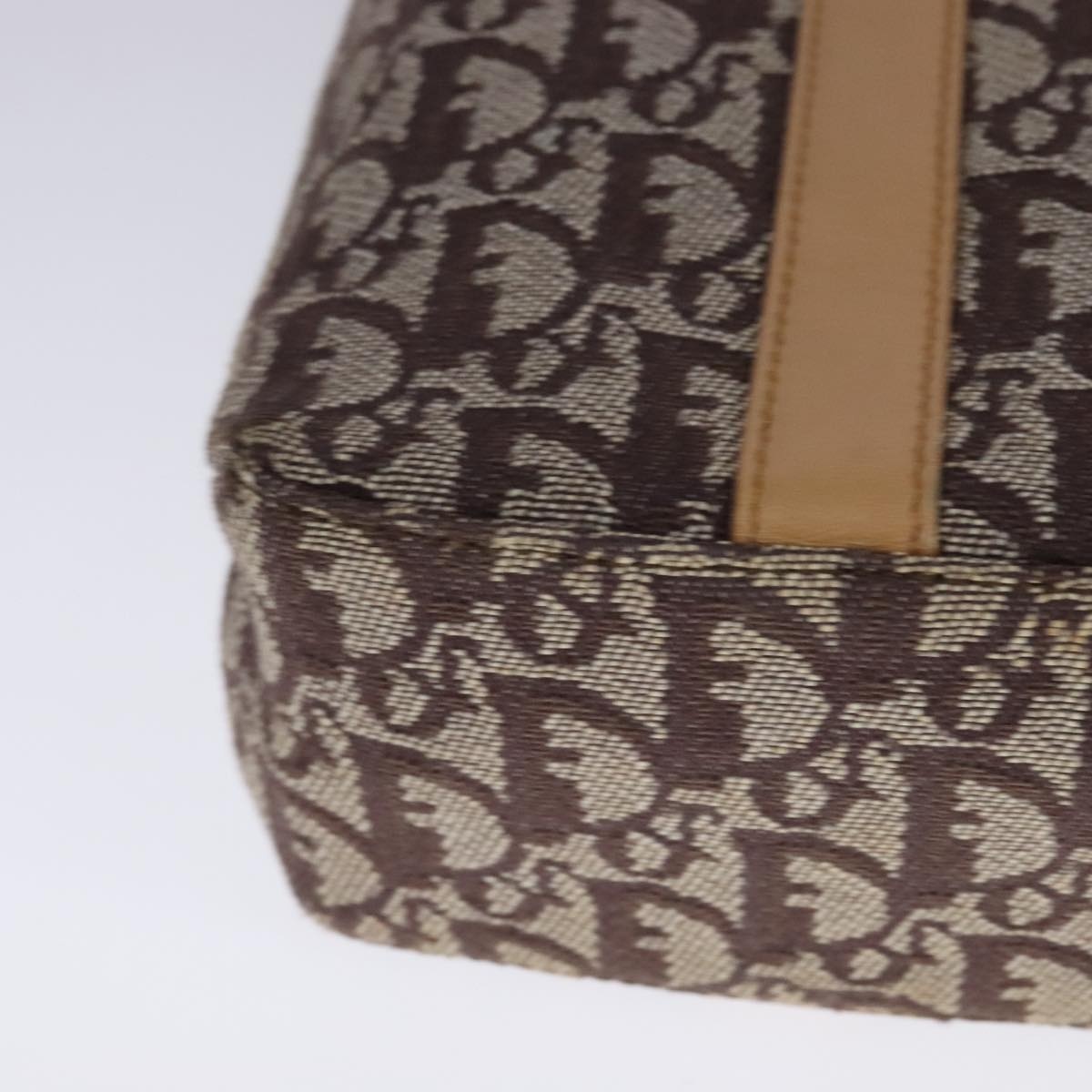 DIOR Trotter Canvas Hand Bag Brown Gold - 12