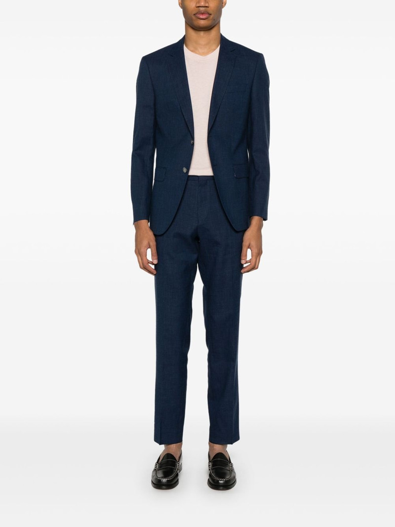 BOSS slub-texture suit outlook