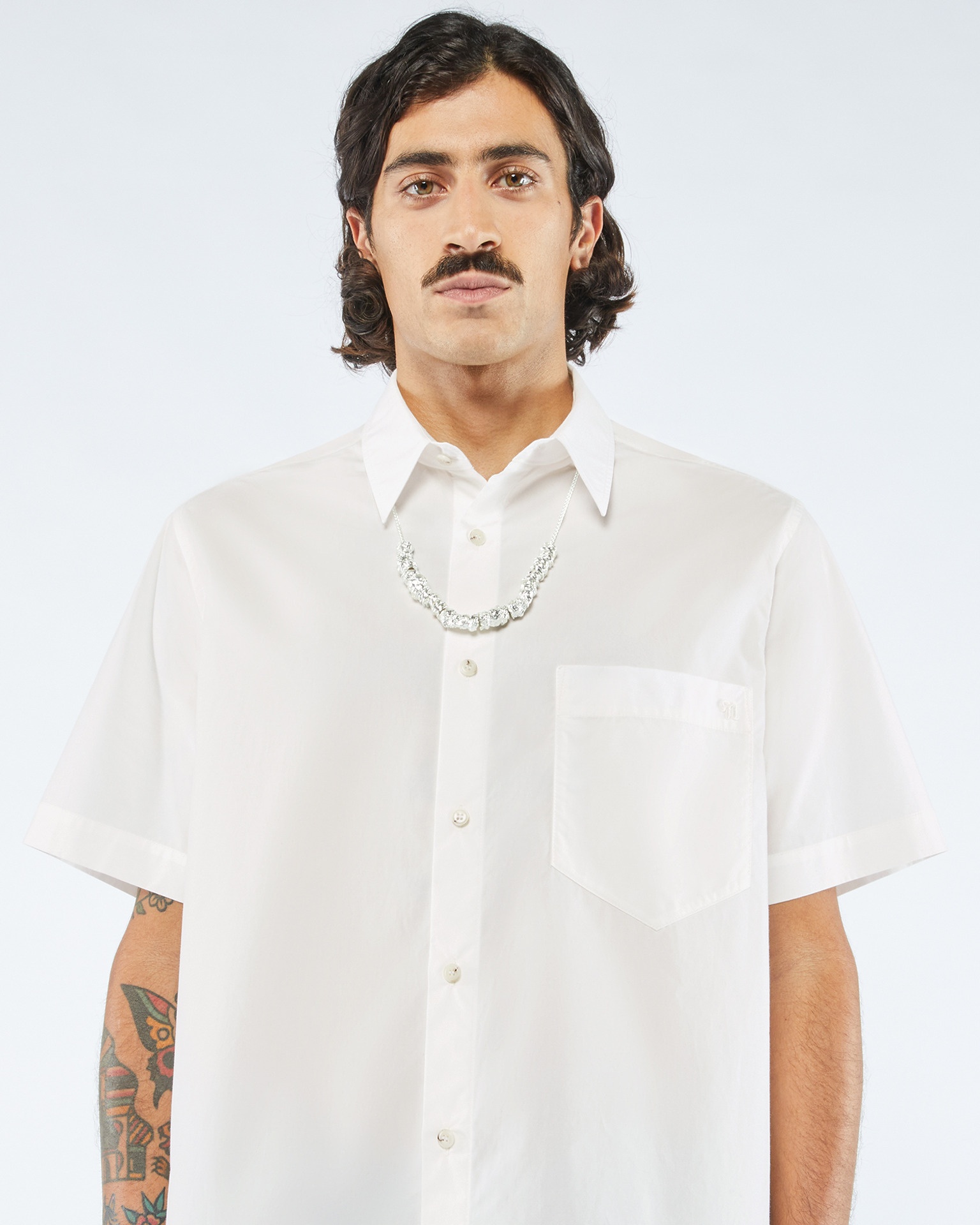 ADAM - Cotton-poplin shirt - Sky blue - 5