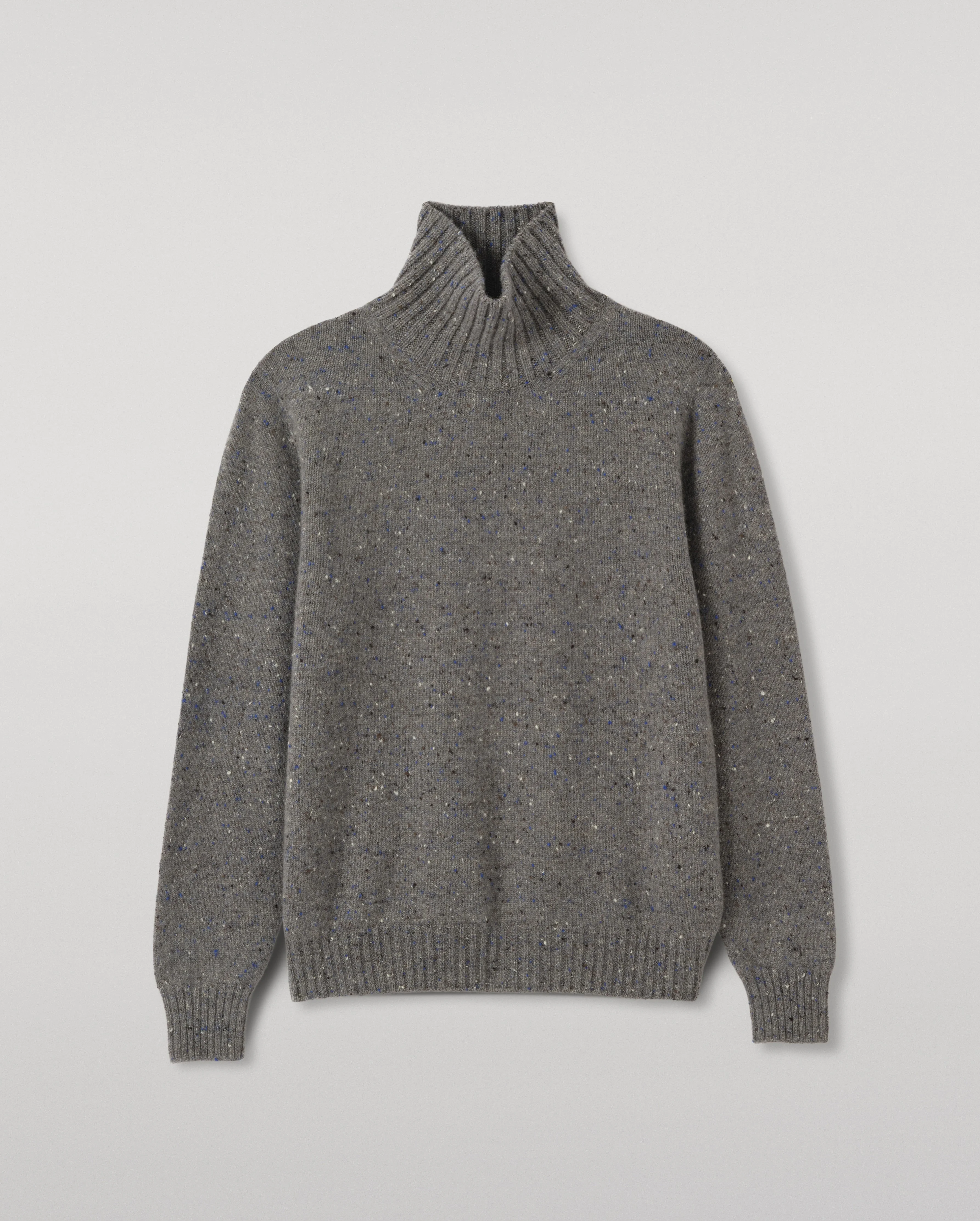 MacKintosh Roll Neck Grey Donegal Cashmere Jumper - 1