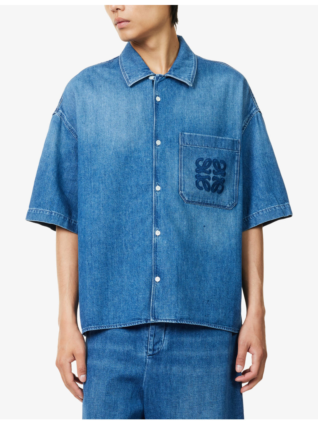 Ibiza Embroidered-Logo Denim Shirt - 3