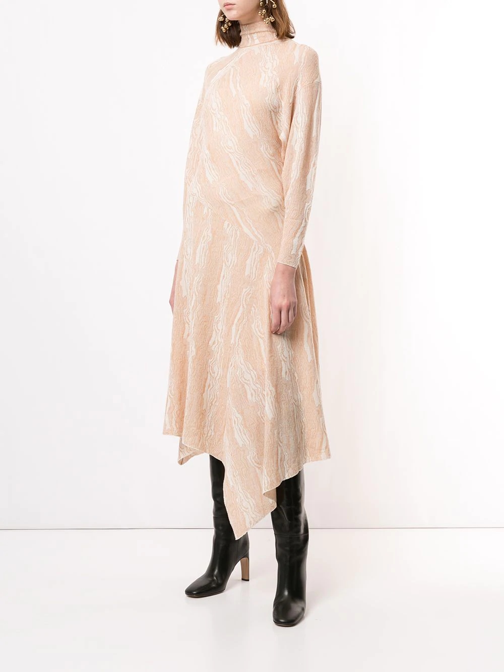 woodgrain jacquard dress - 3