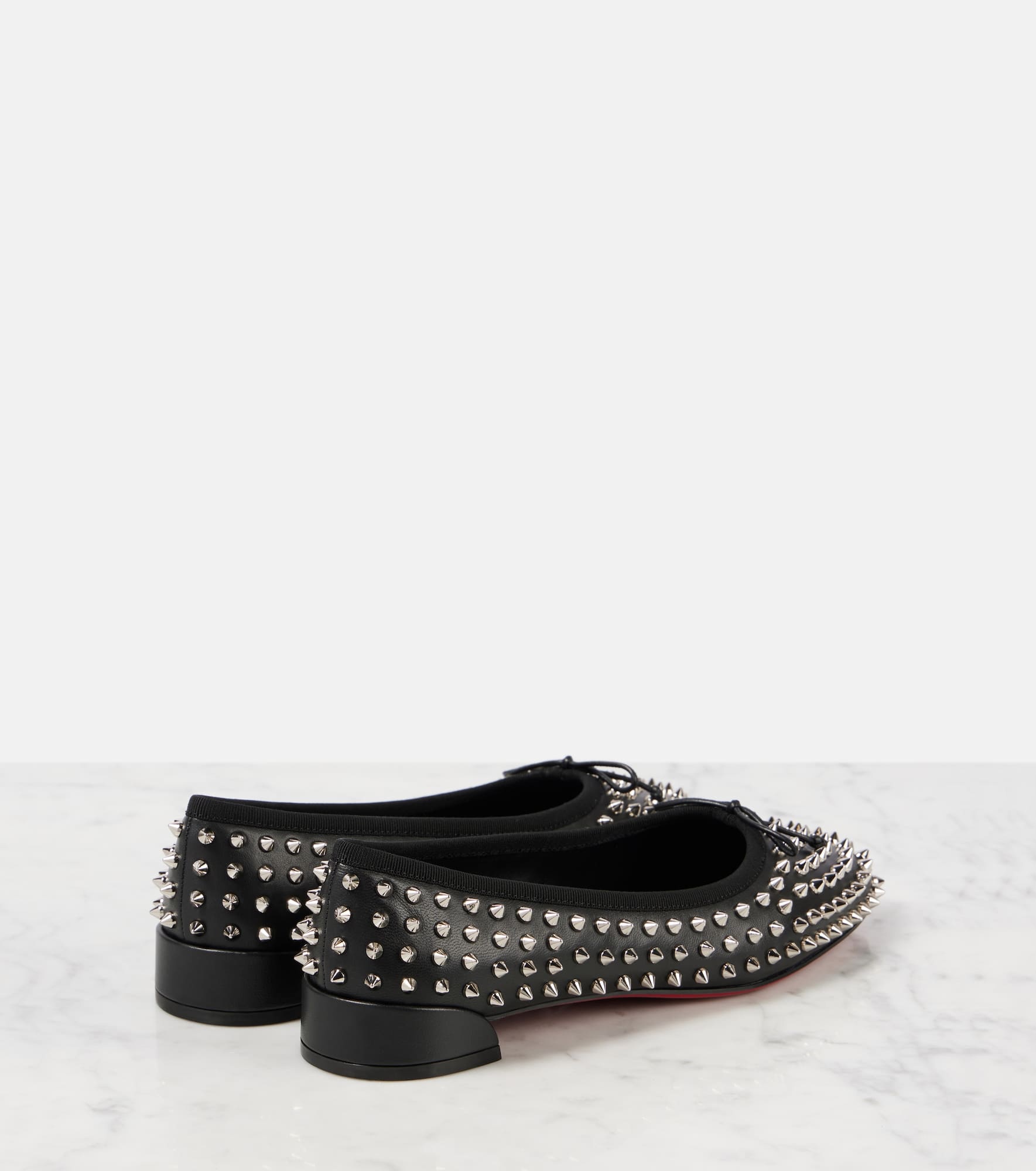 Spiked leather ballet flats - 2