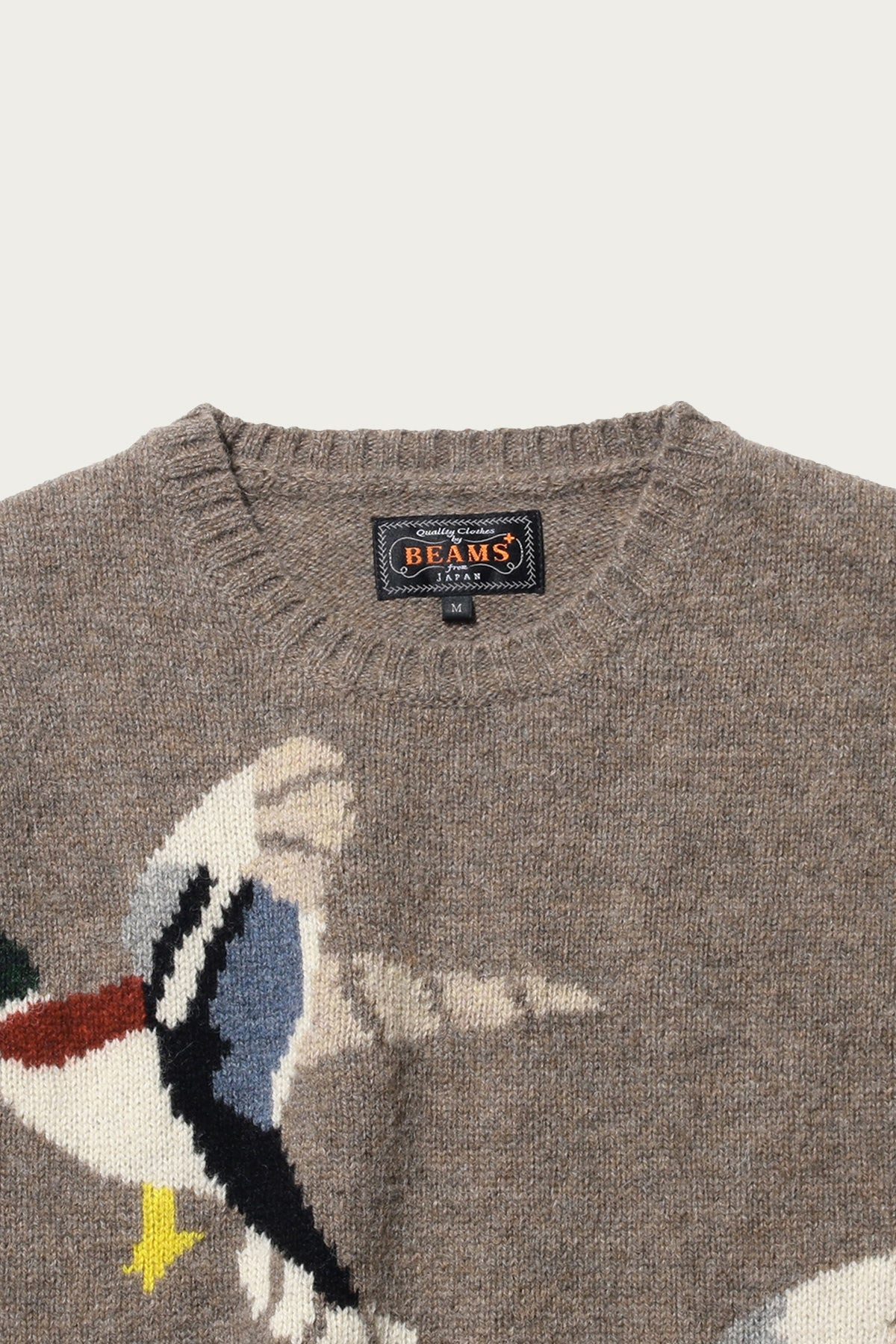 Crew Intarsia Duck Pattern - Beige - 2