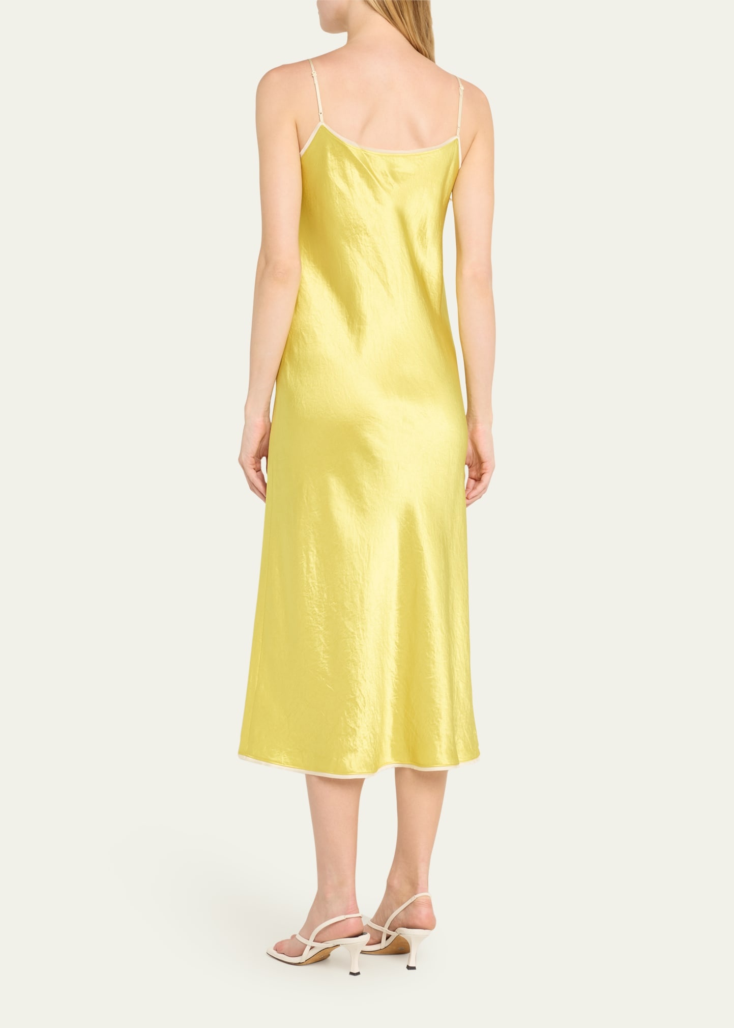 Tipped Satin Midi Slip Dress - 3