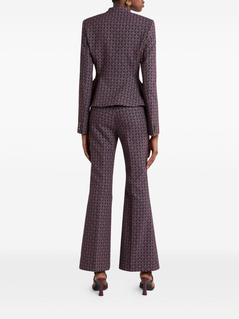 jacquard single-breasted blazer - 3